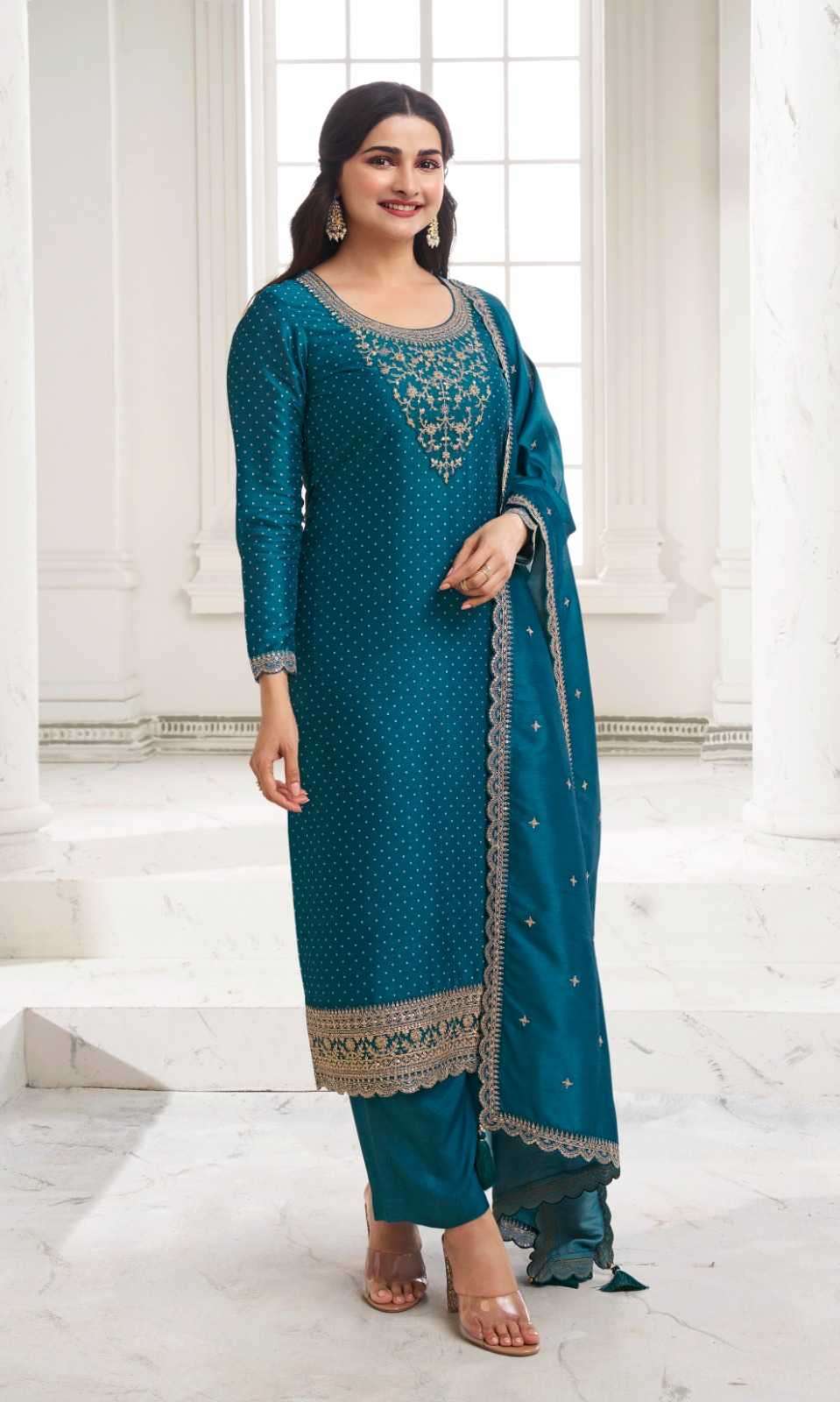 vinay kuleesh surbhi hitlist series 66661-66664 silk georgette suit 