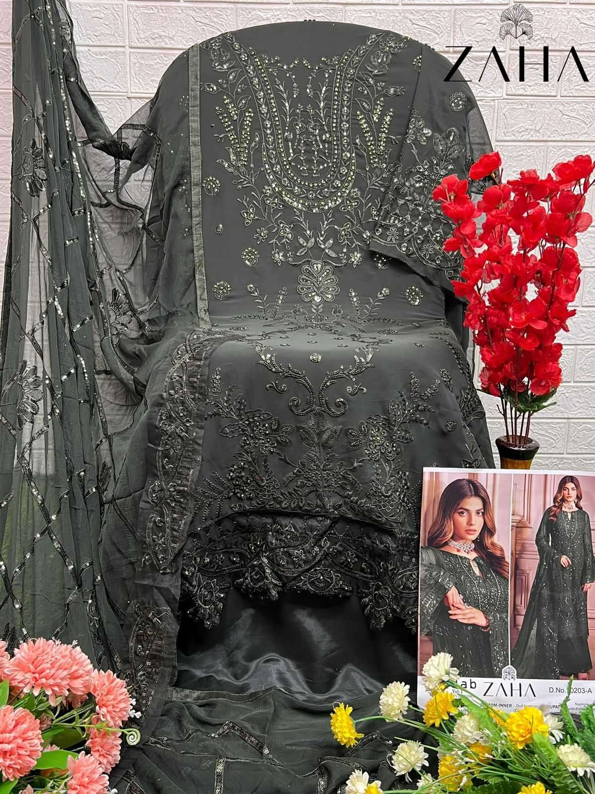 zaha aadab 10203 hits colors georgette suit