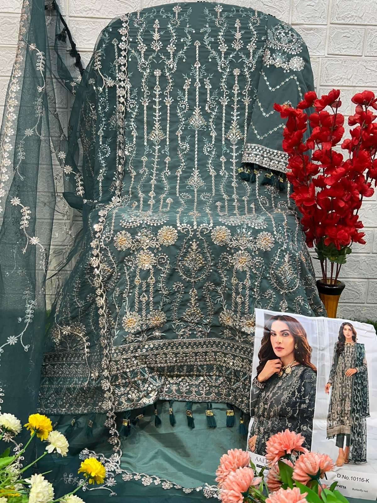 zaha aaeesha vol 2 10116 ijkl hits colors georgette suit 