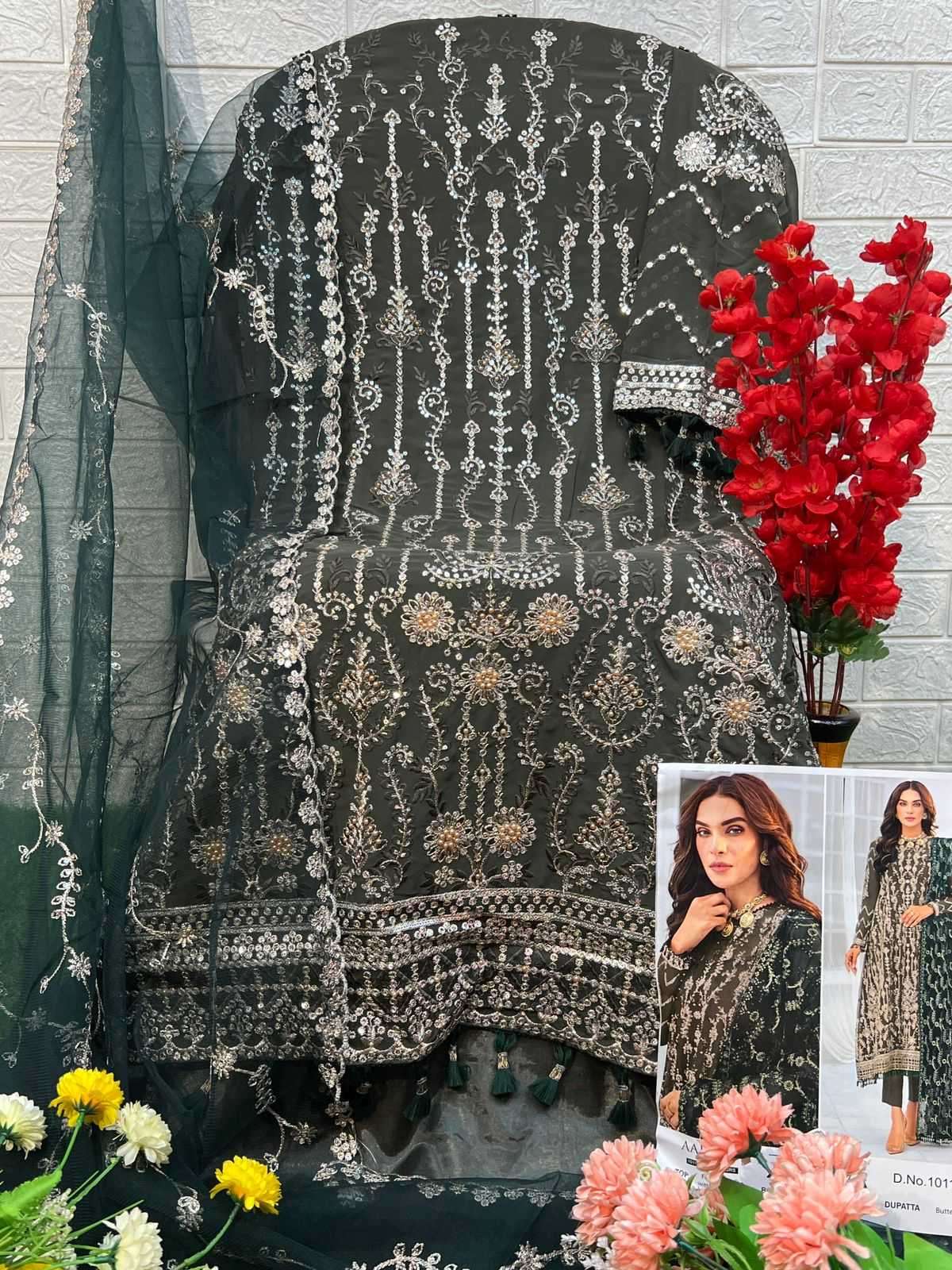 zaha aaeesha vol 2 10116 ijkl hits colors georgette suit 
