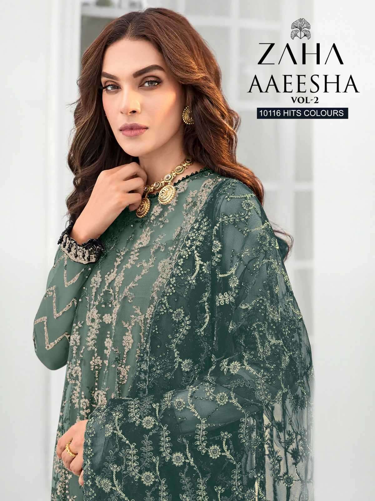 zaha aaeesha vol 2 10116 ijkl hits colors georgette suit 
