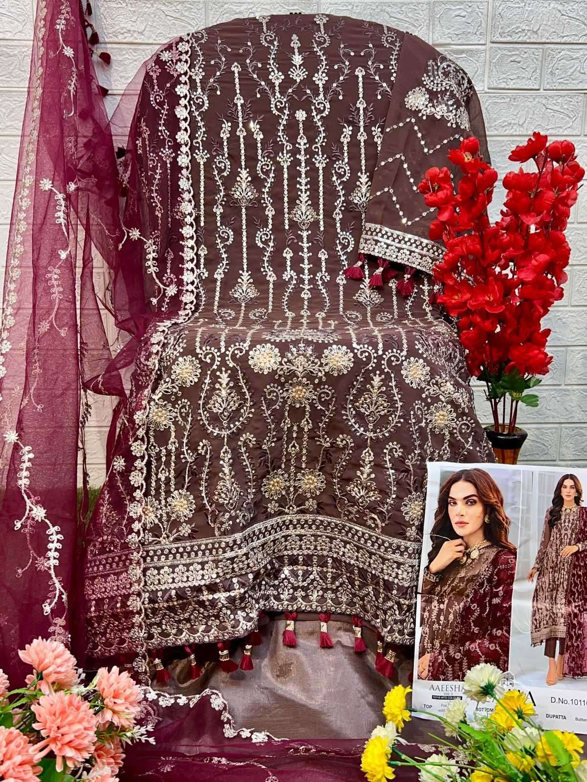 zaha aaeesha vol 2 10116 ijkl hits colors georgette suit 
