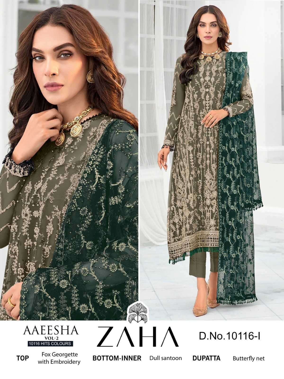 zaha aaeesha vol 2 10116 ijkl hits colors georgette suit 