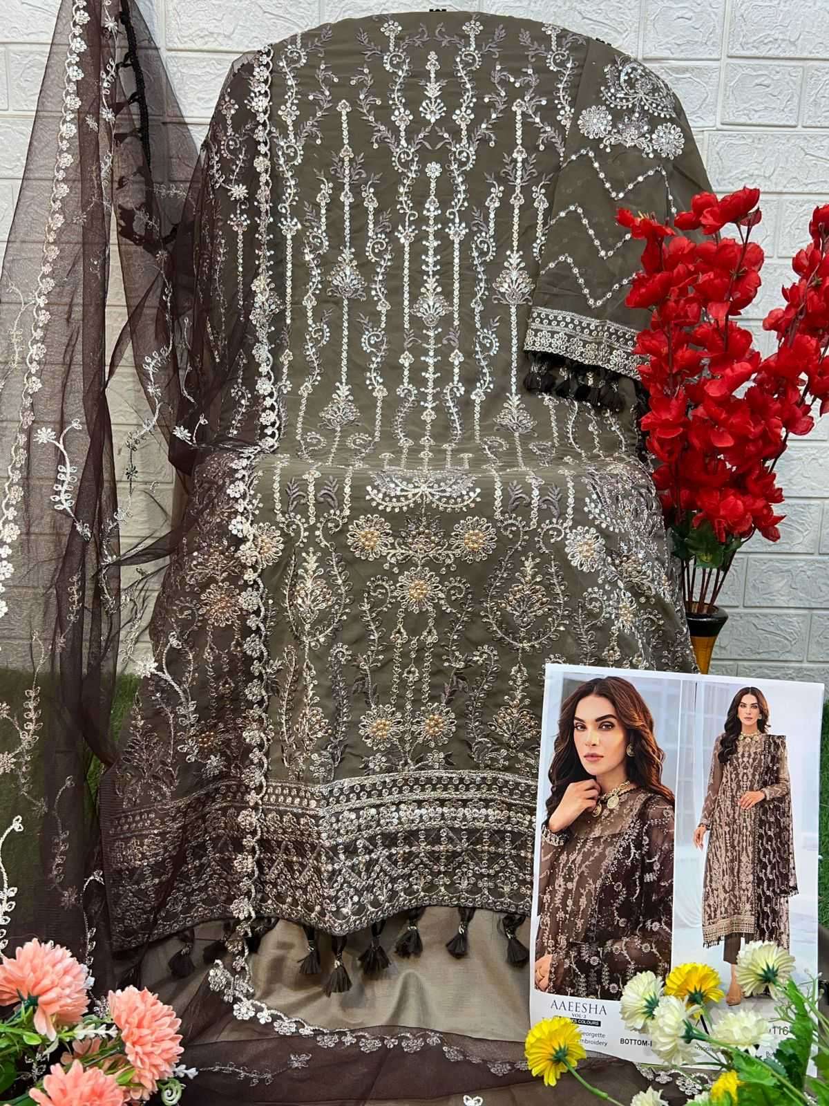 zaha aaeesha vol 2 10116 ijkl hits colors georgette suit 