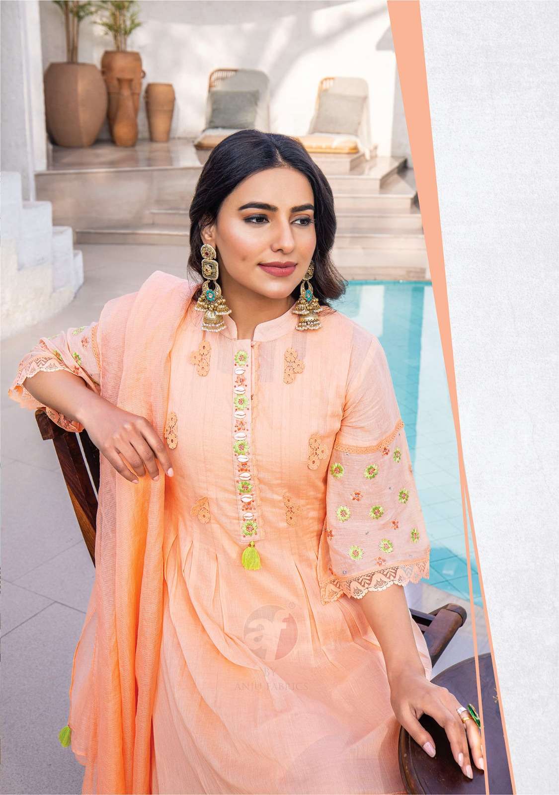 anju fab instagirl vol 5 series 3541-3455 pure mul cotton readymade suit 