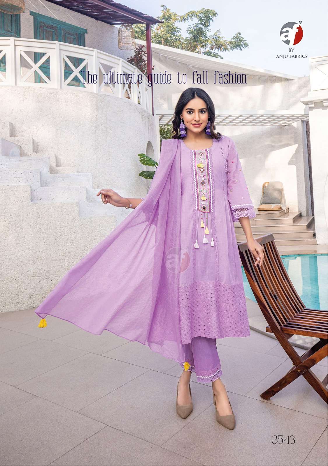anju fab instagirl vol 5 series 3541-3455 pure mul cotton readymade suit 