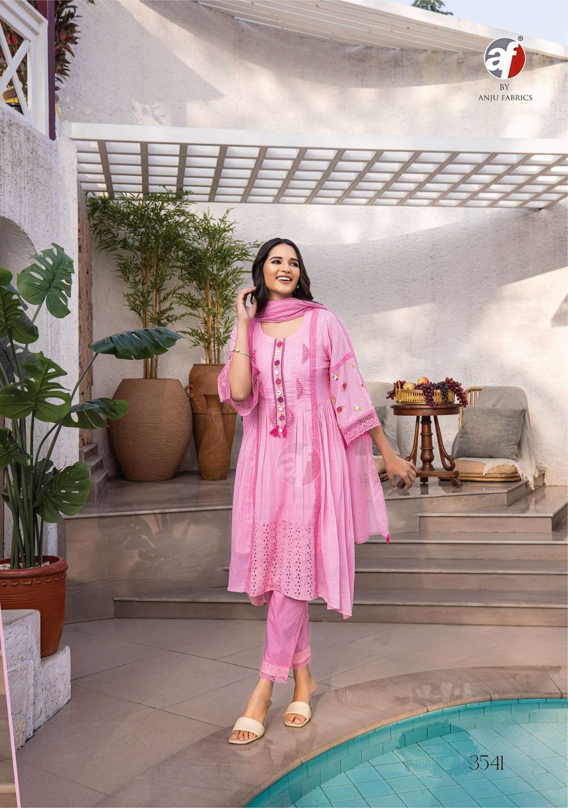 anju fab instagirl vol 5 series 3541-3455 pure mul cotton readymade suit 