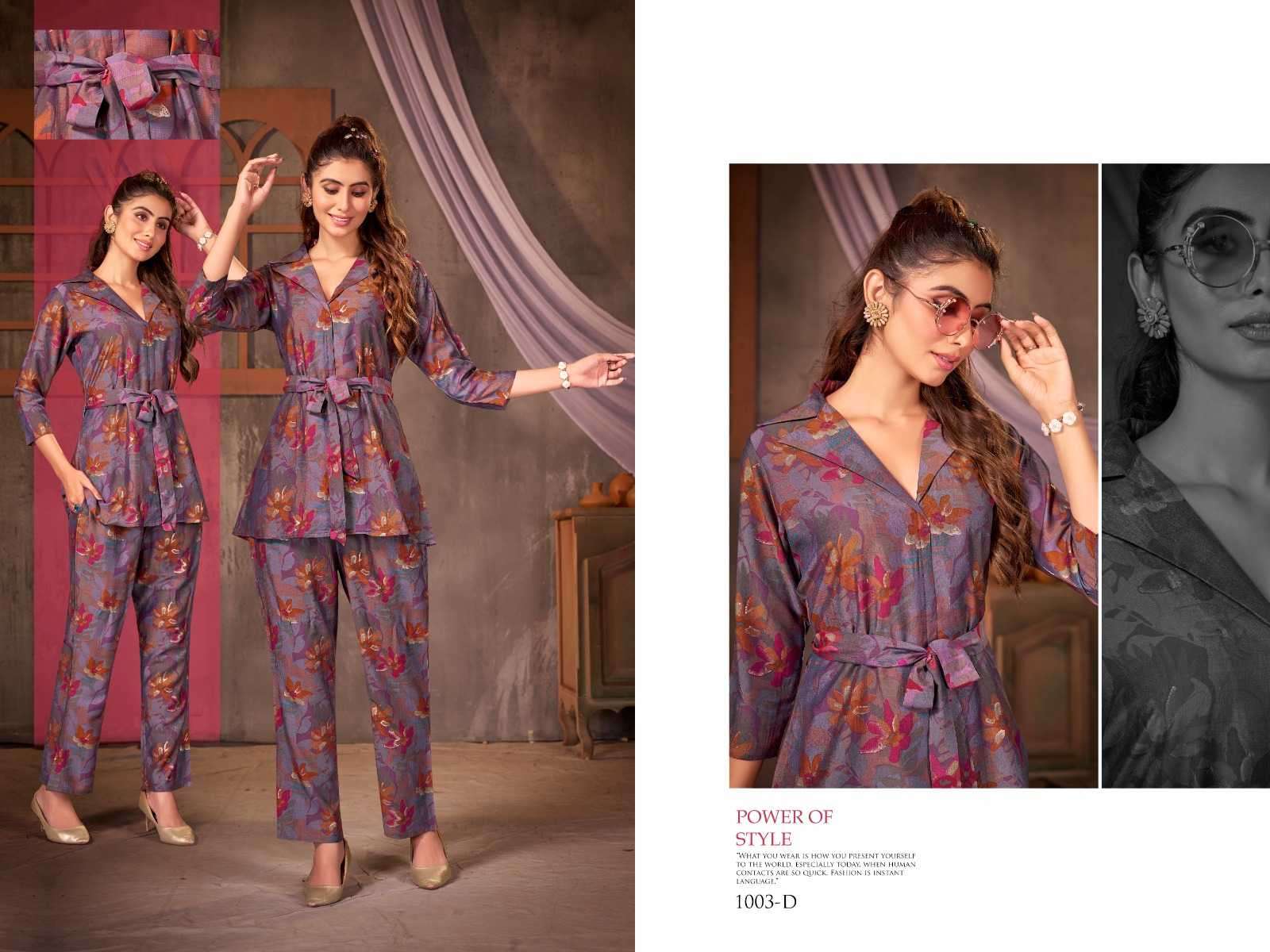 bipson kalarang 1003 Pure MUSLIN Foil Print Premium CORDSET