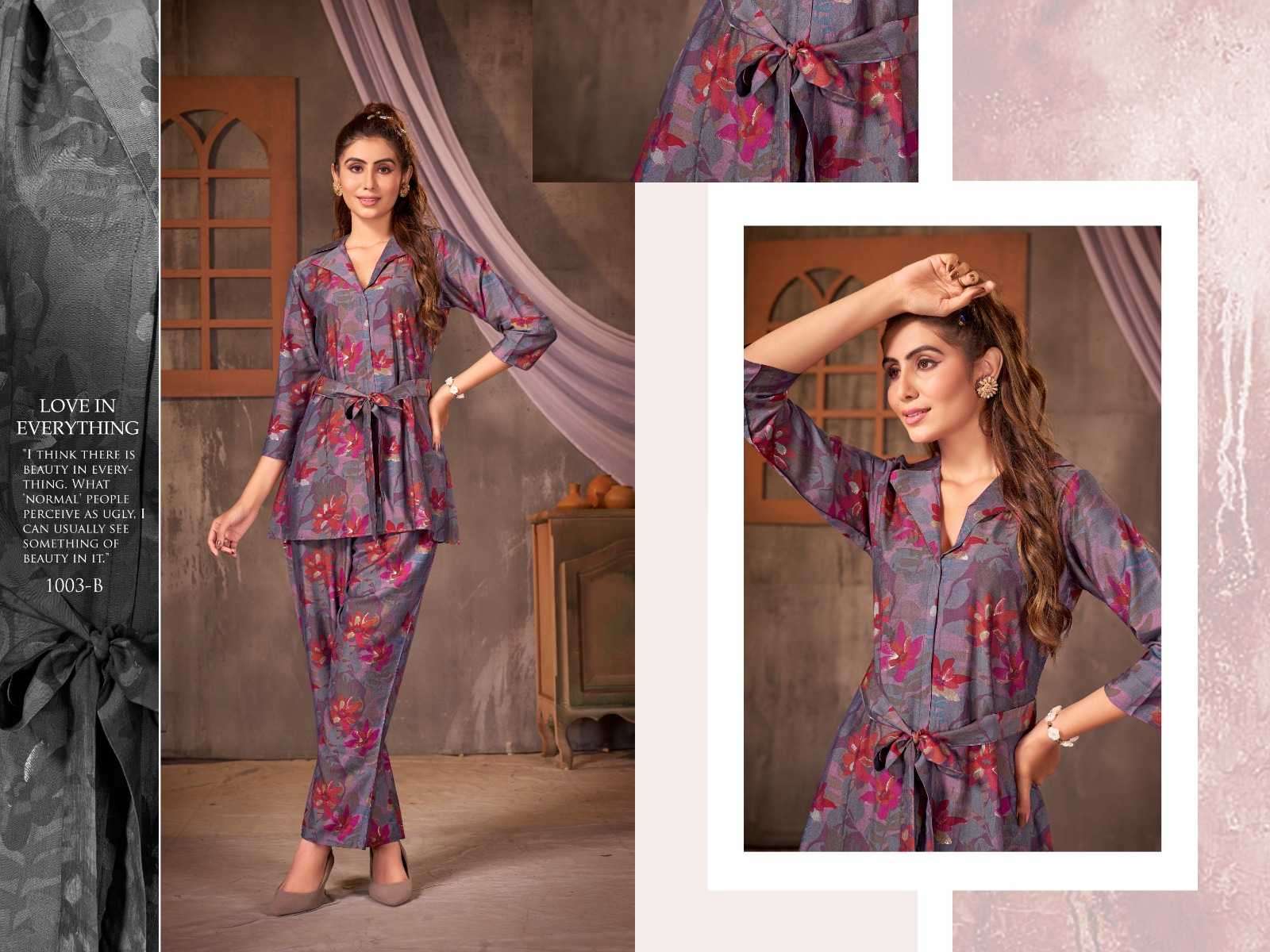 bipson kalarang 1003 Pure MUSLIN Foil Print Premium CORDSET