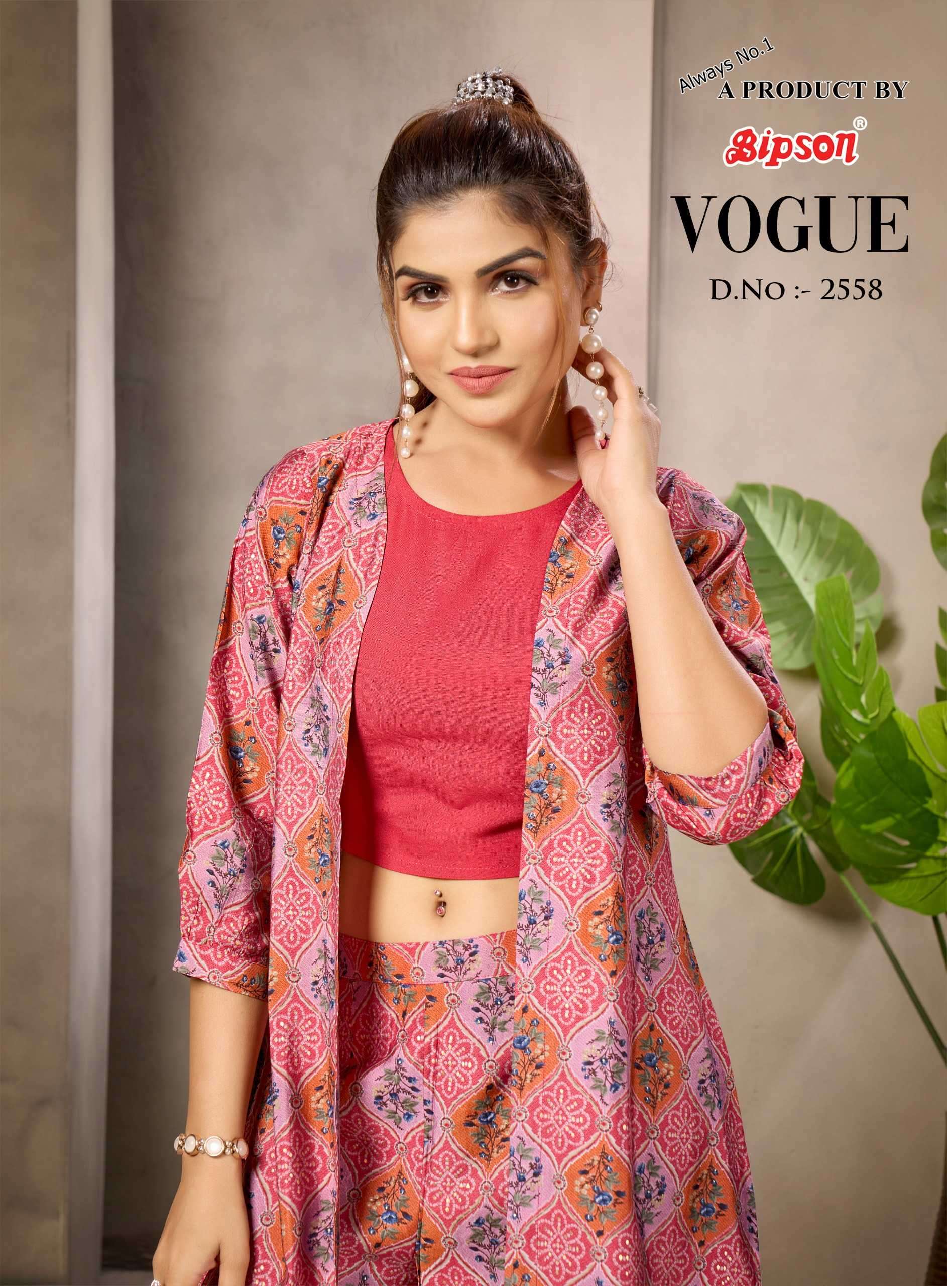bipson vogue 2558 Pure Modal Chanderi Foil Print CORDSET