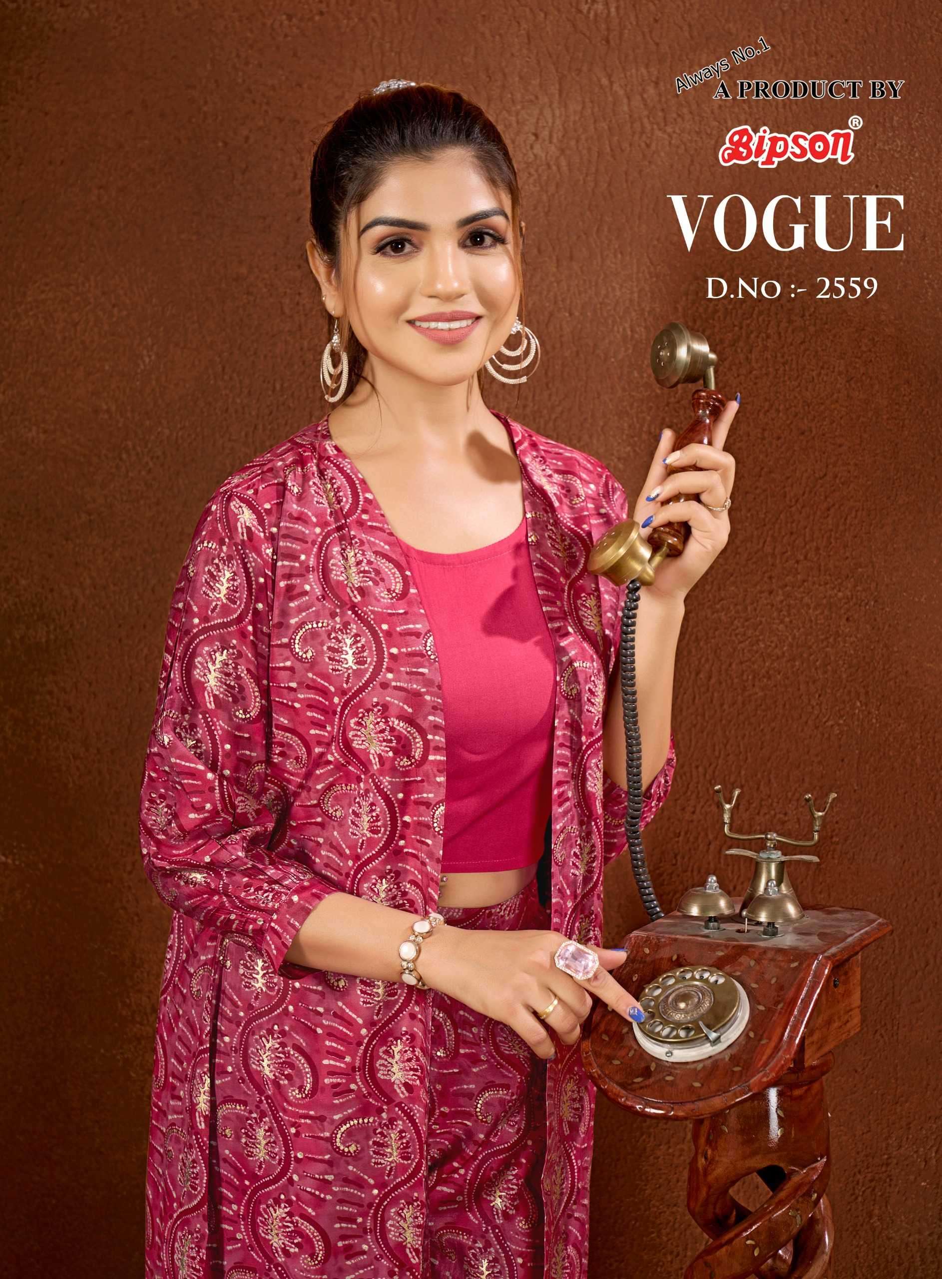 bipson vogue 2559 Pure Modal Chanderi Foil Print CORDSET 