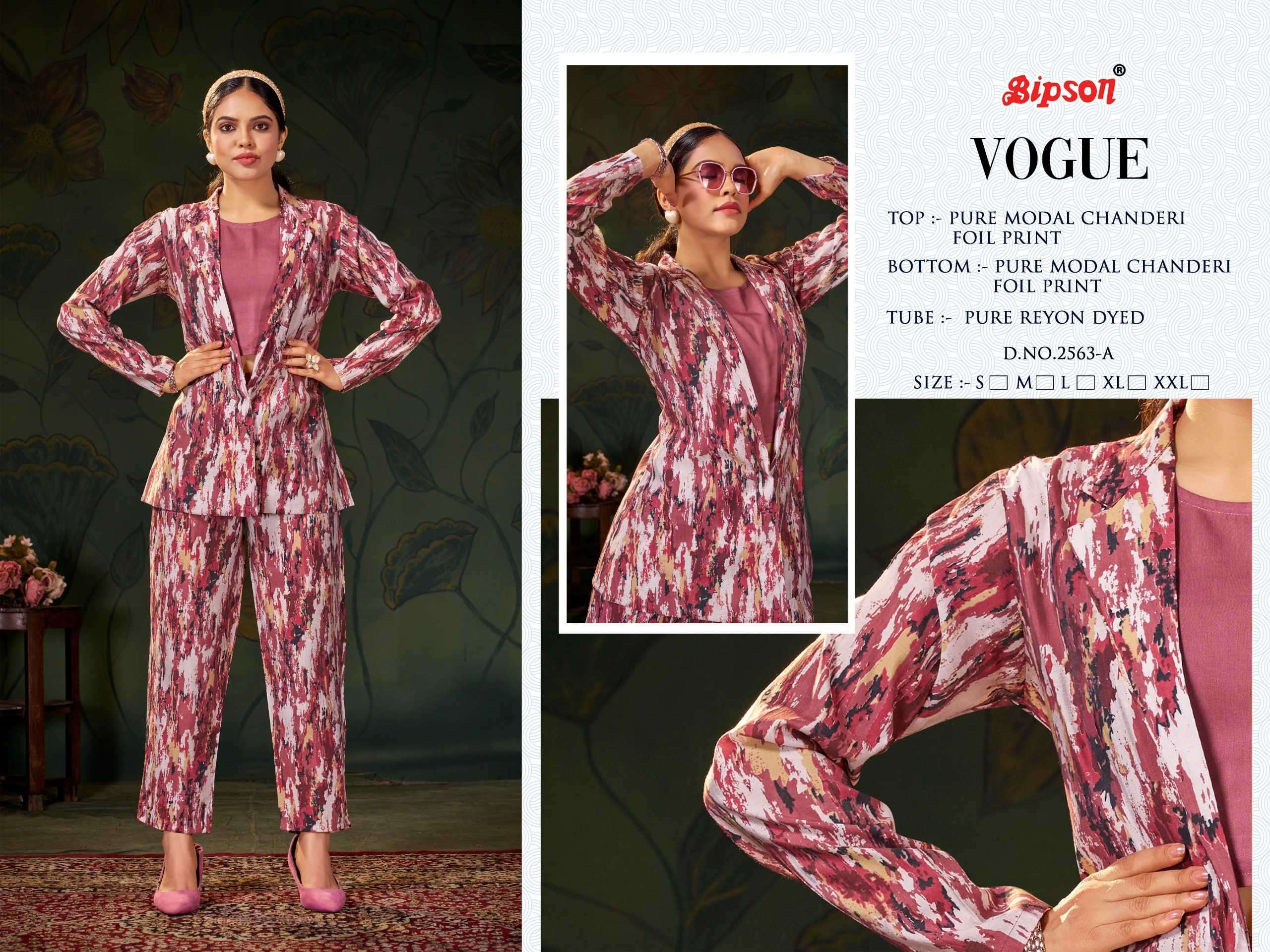 bipson vogue 2563 Pure Modal Chanderi Foil Print Premium CORDSET