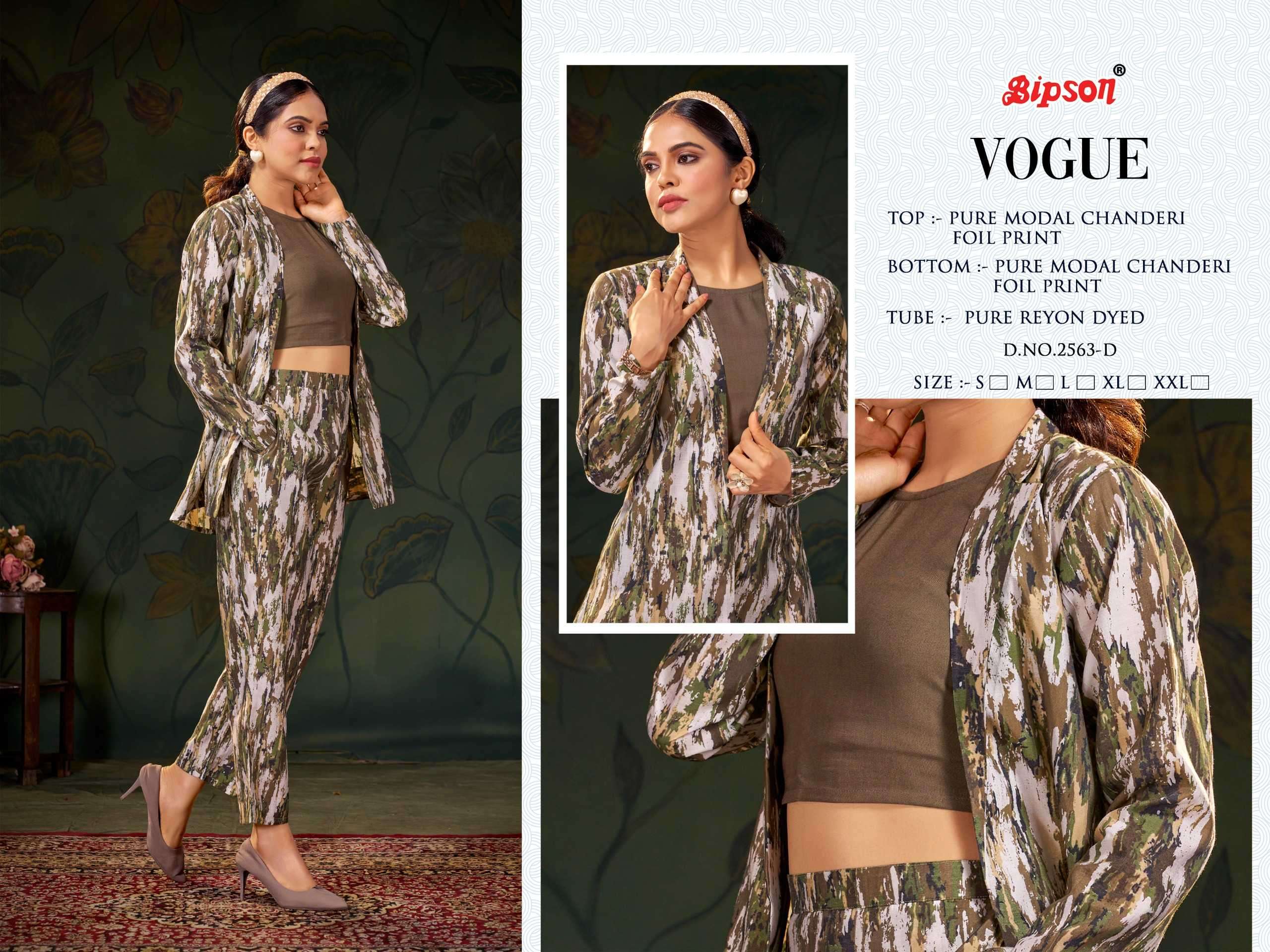 bipson vogue 2563 Pure Modal Chanderi Foil Print Premium CORDSET