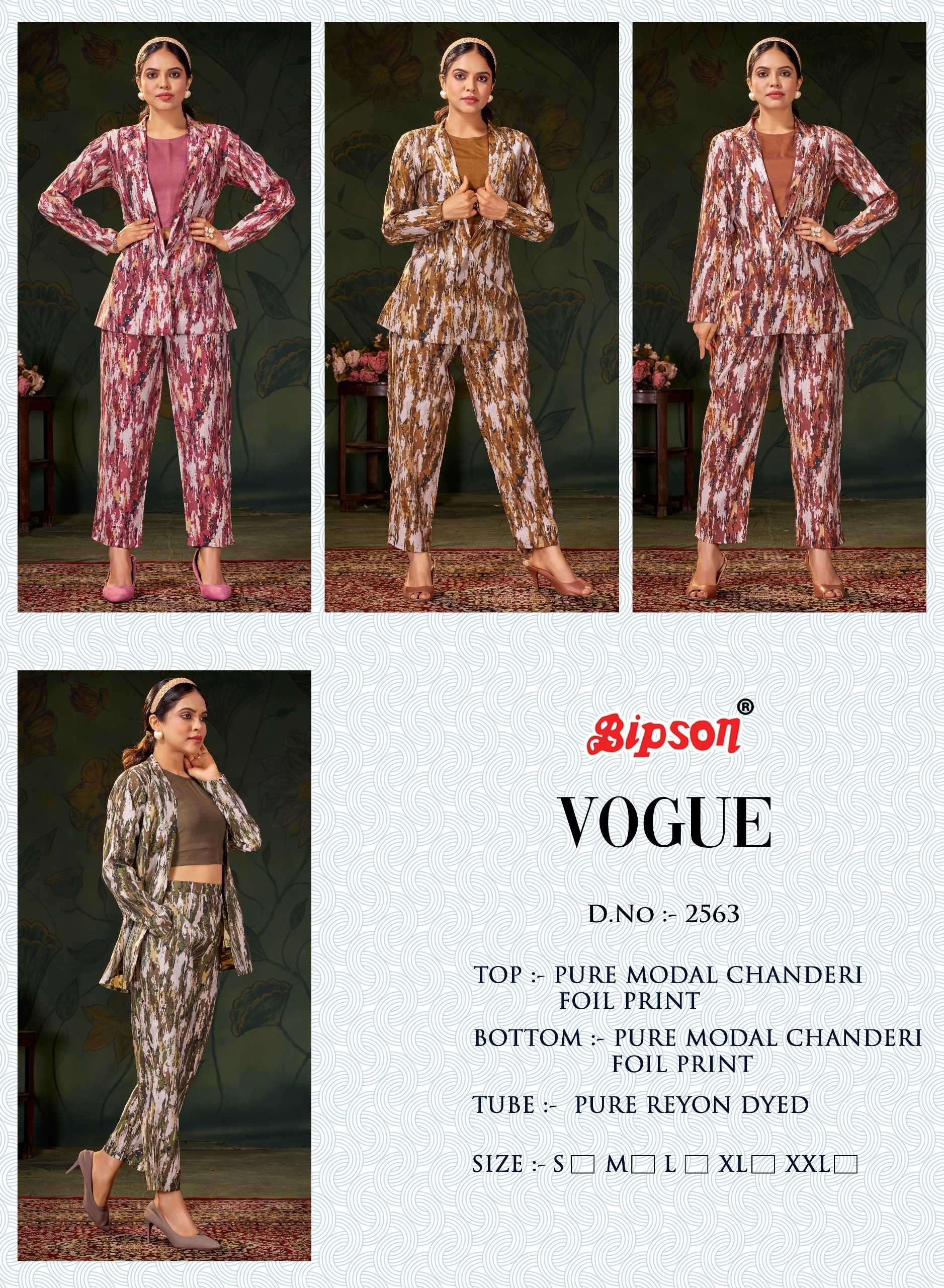 bipson vogue 2563 Pure Modal Chanderi Foil Print Premium CORDSET