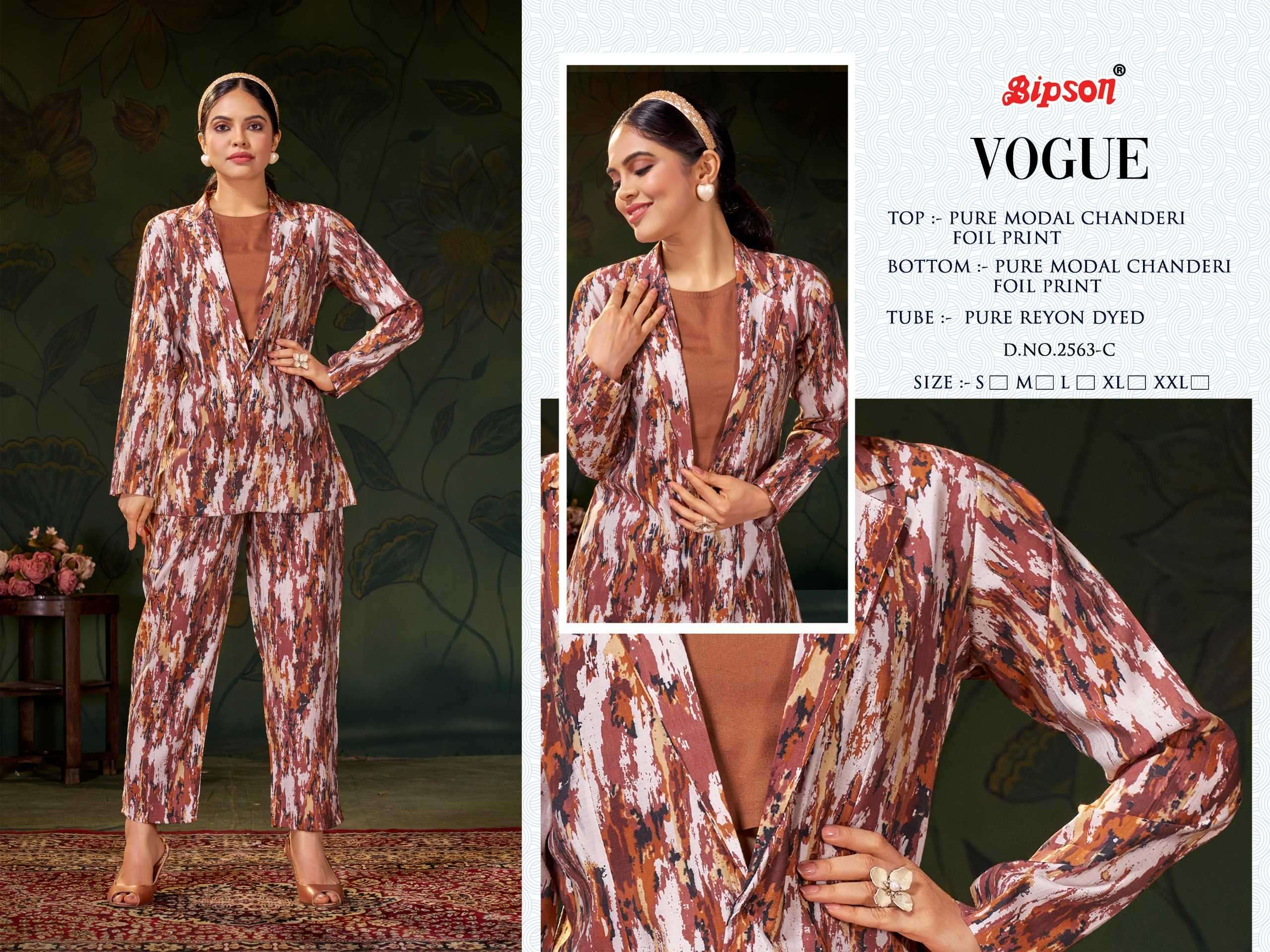 bipson vogue 2563 Pure Modal Chanderi Foil Print Premium CORDSET