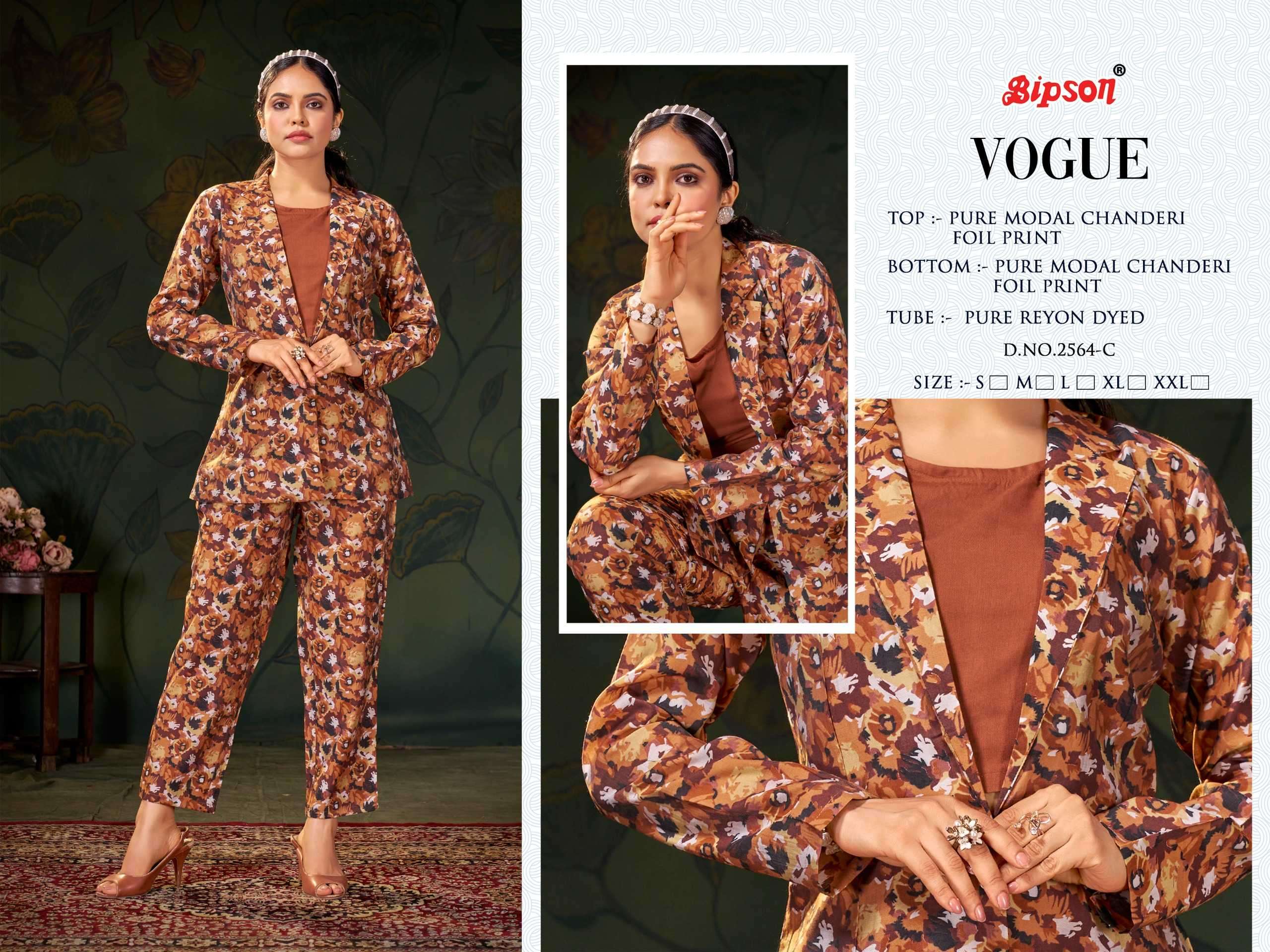 bipson vogue 2564 Pure Modal Chanderi CORDSET