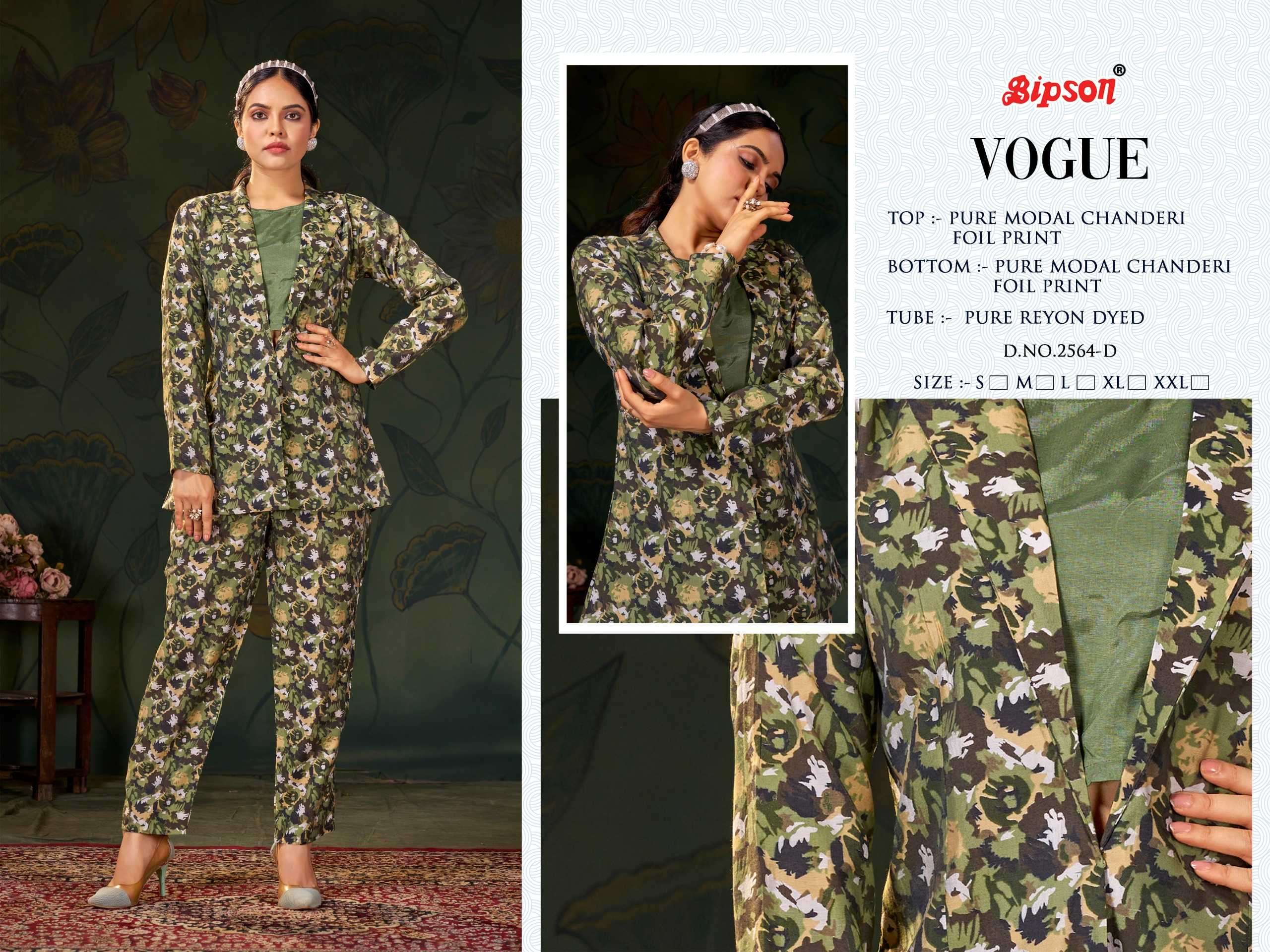 bipson vogue 2564 Pure Modal Chanderi CORDSET