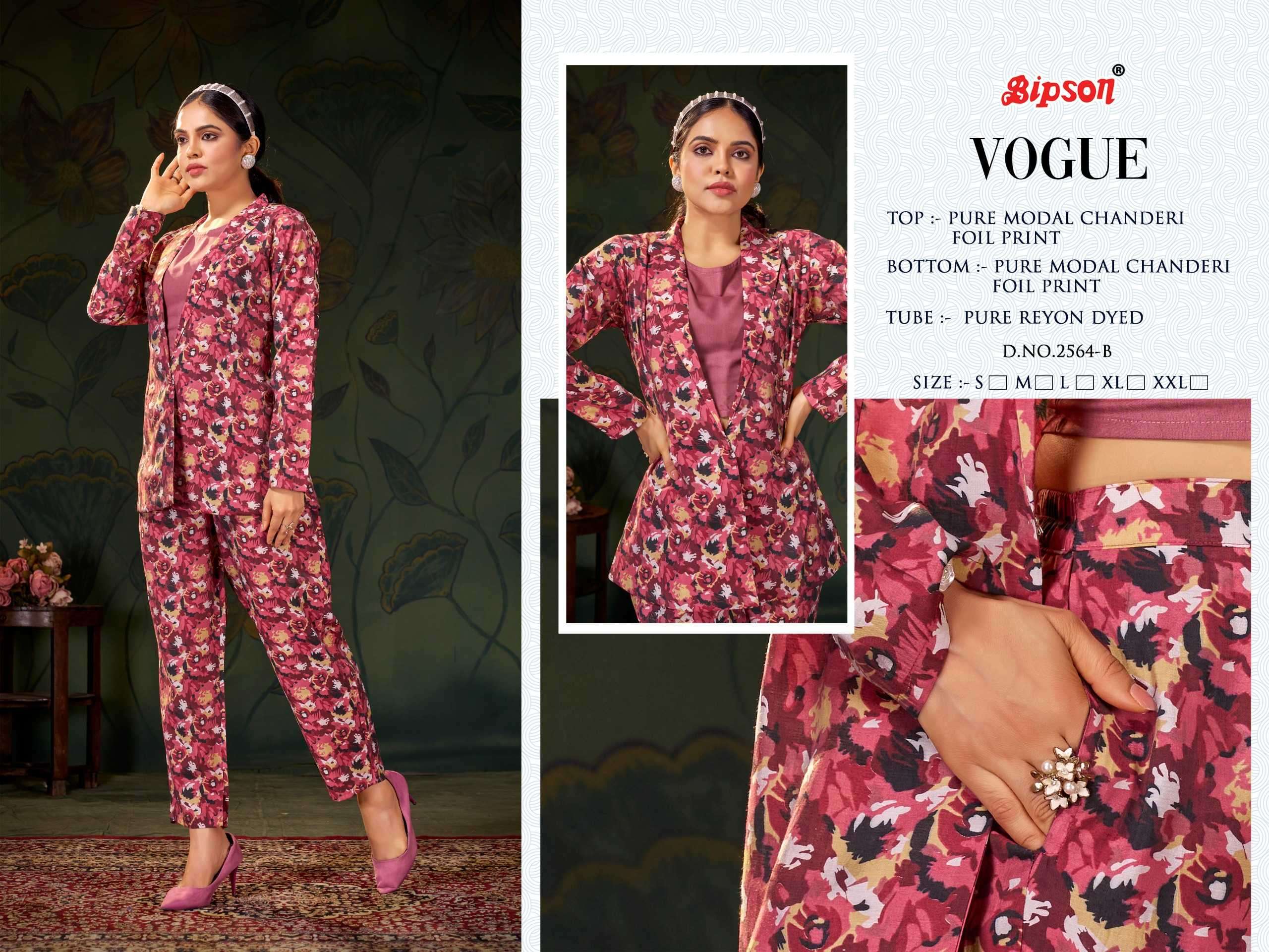 bipson vogue 2564 Pure Modal Chanderi CORDSET