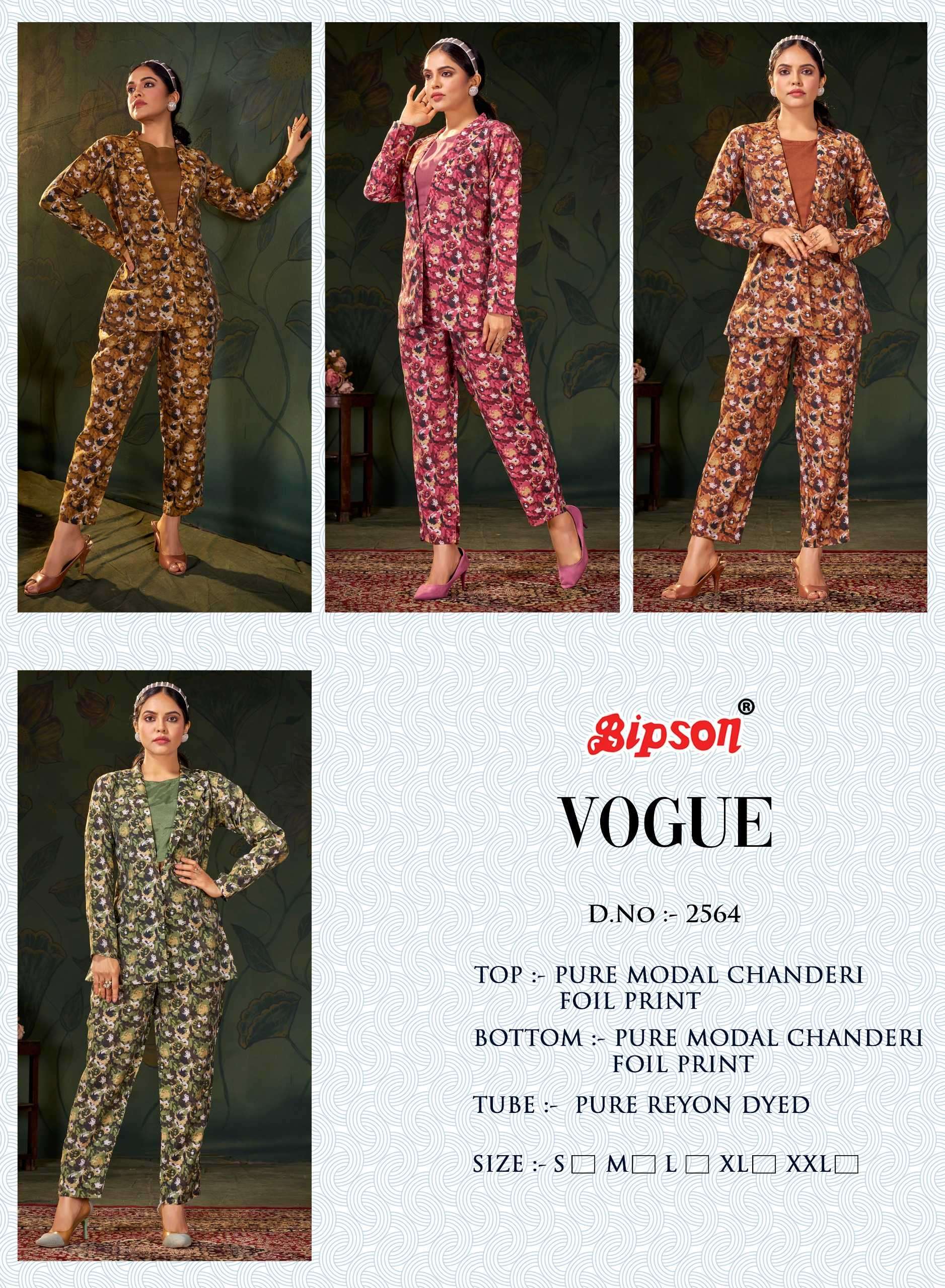 bipson vogue 2564 Pure Modal Chanderi CORDSET