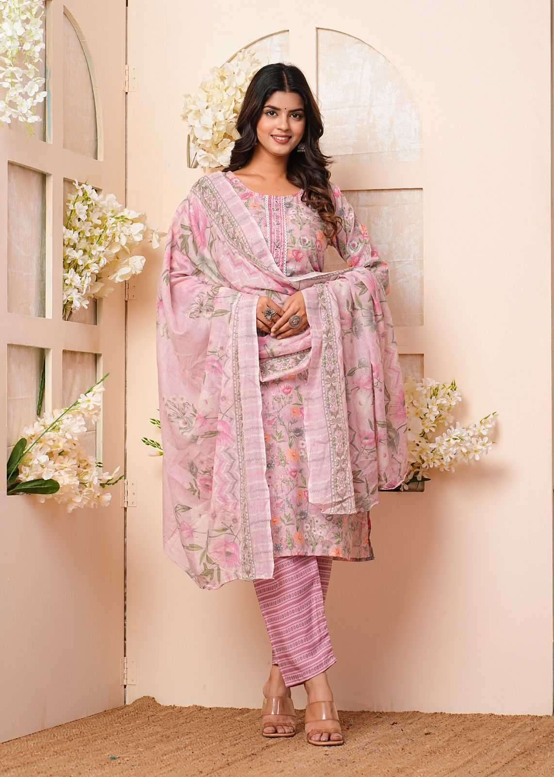 heritage cotton handwork cotton printed readymaade suit