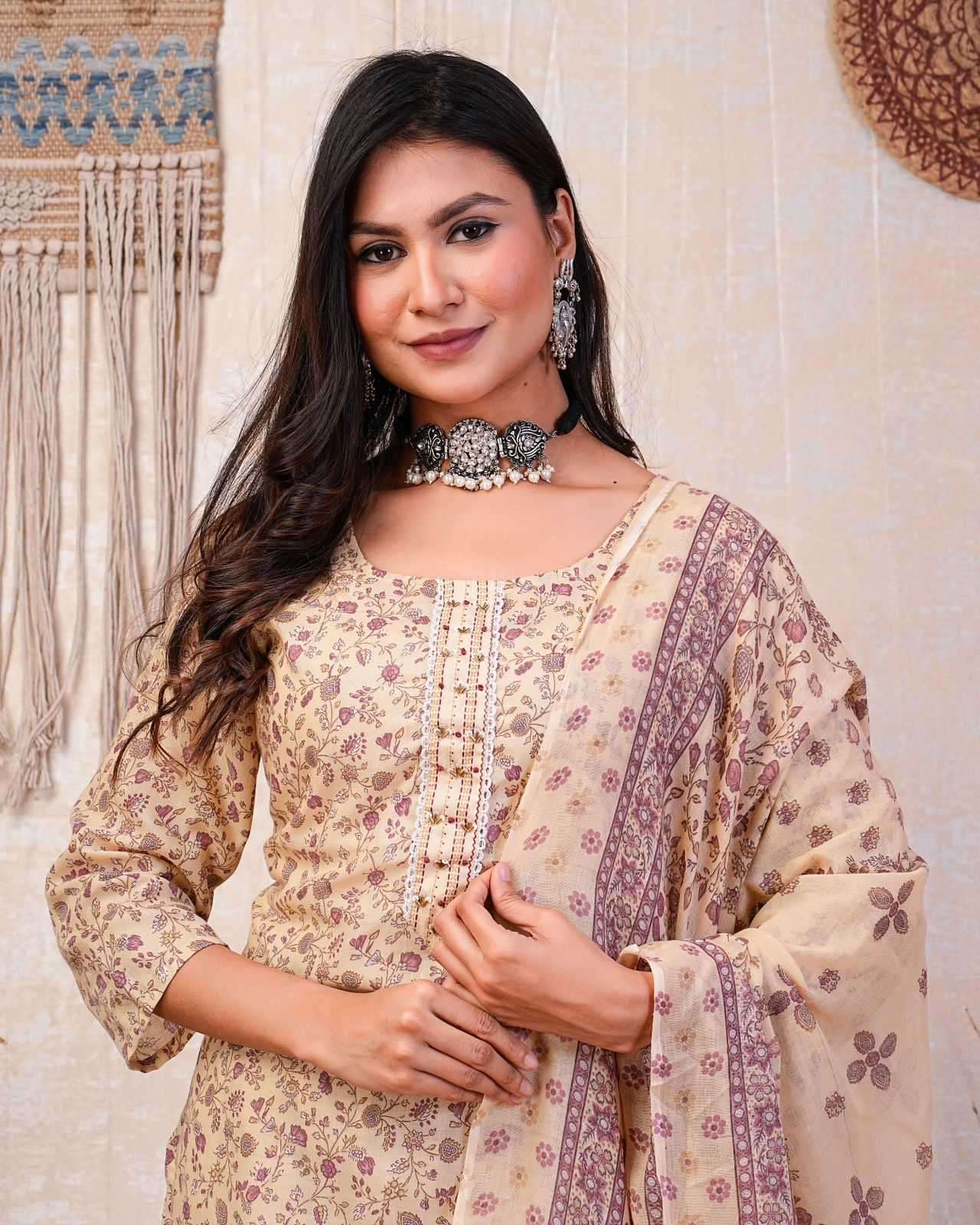 heritage cotton handwork cotton printed readymaade suit