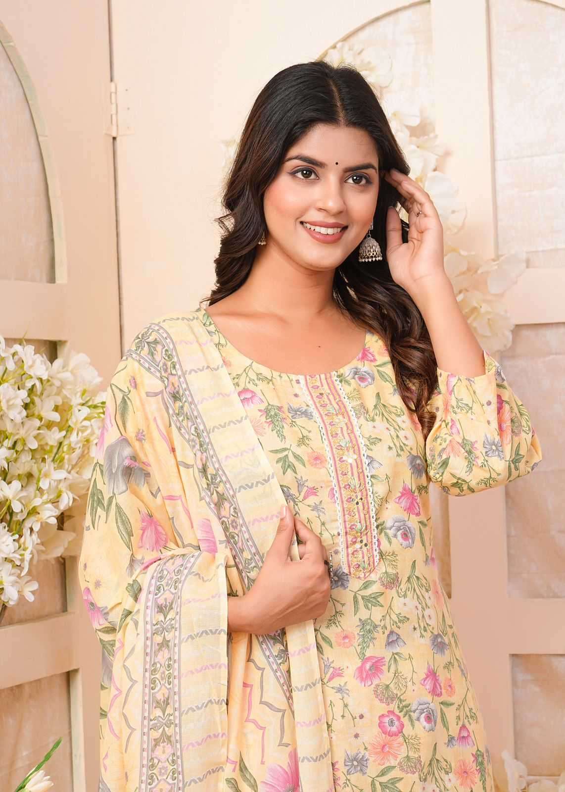 heritage cotton handwork cotton printed readymaade suit