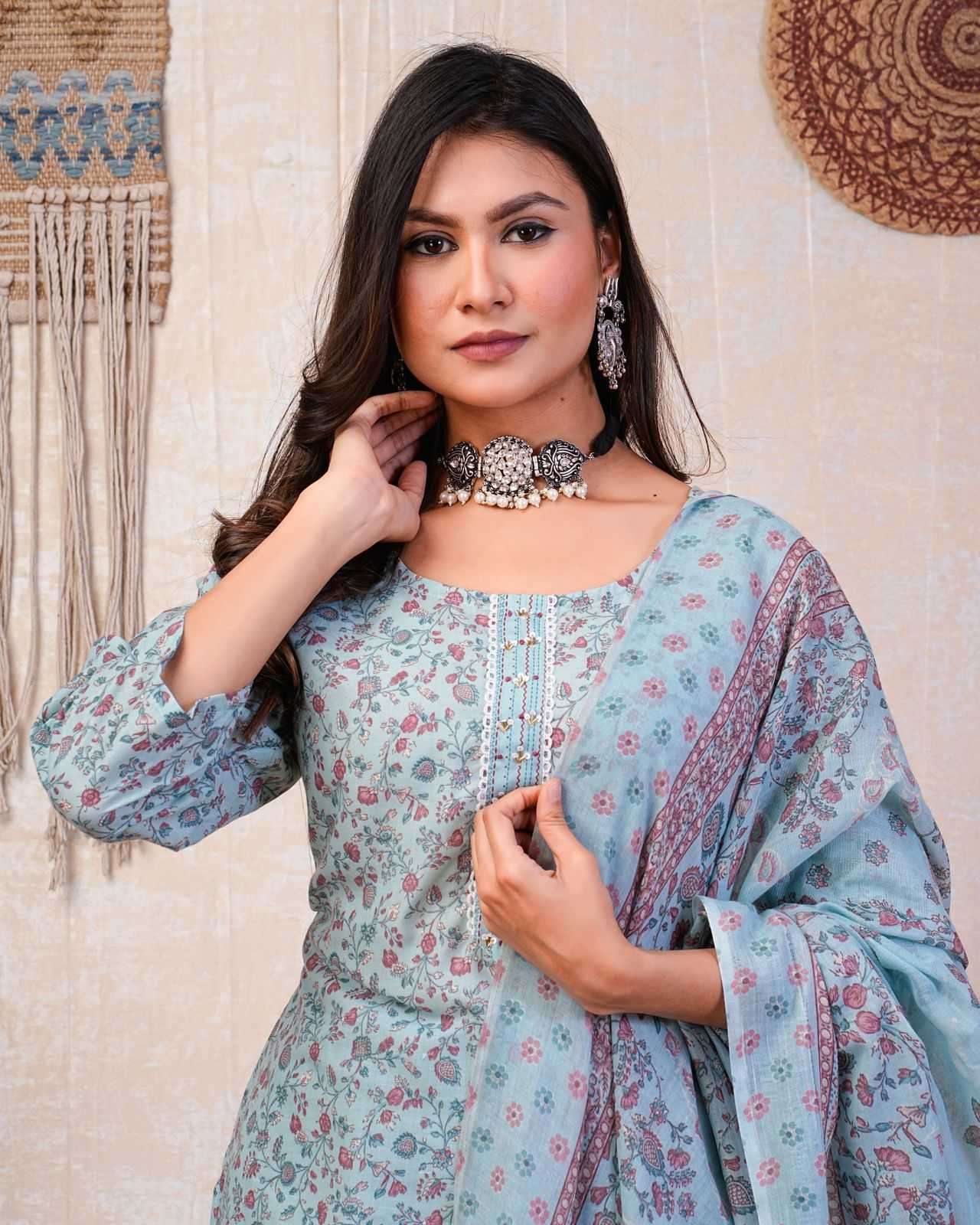 heritage cotton handwork cotton printed readymaade suit