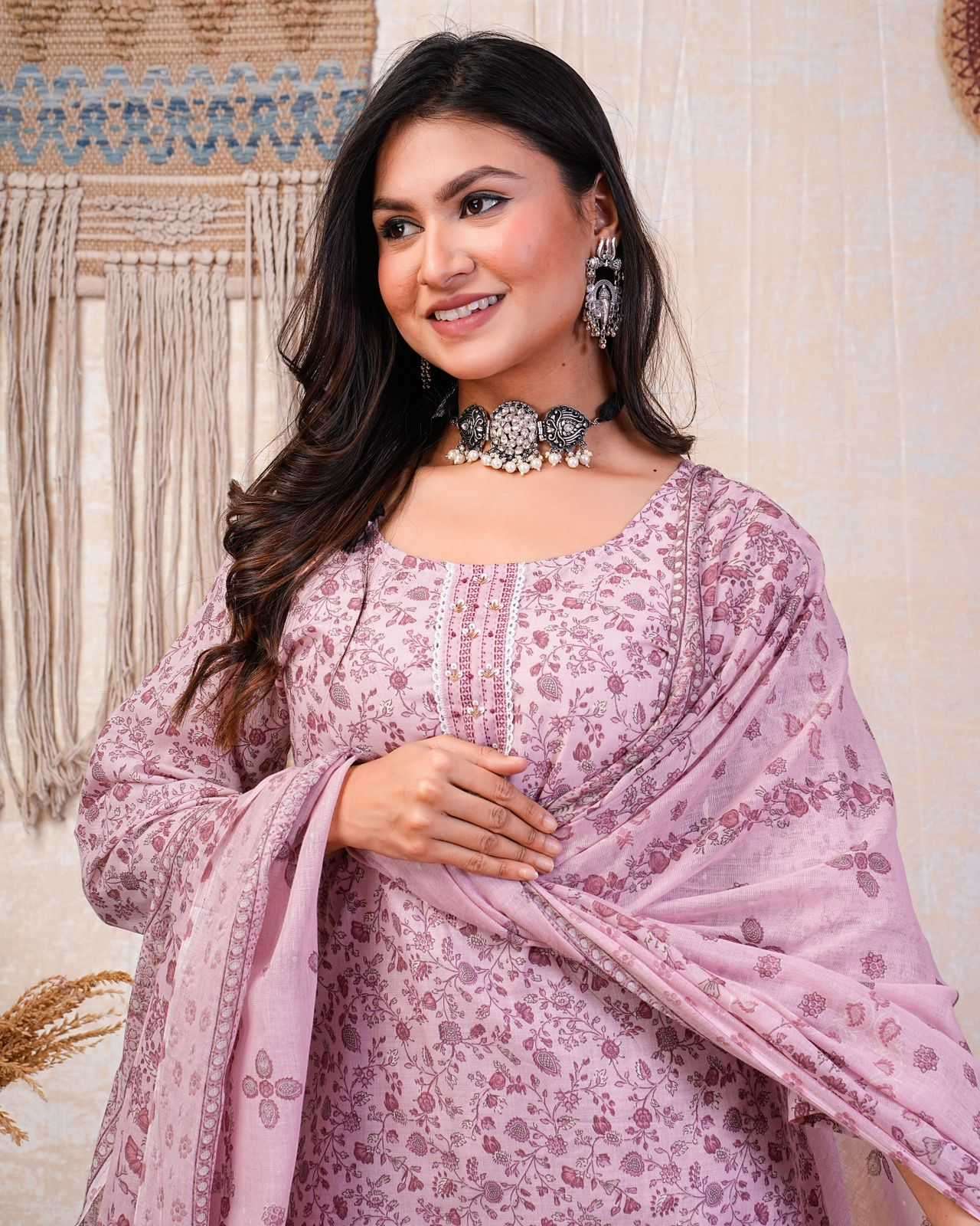 heritage cotton handwork cotton printed readymaade suit