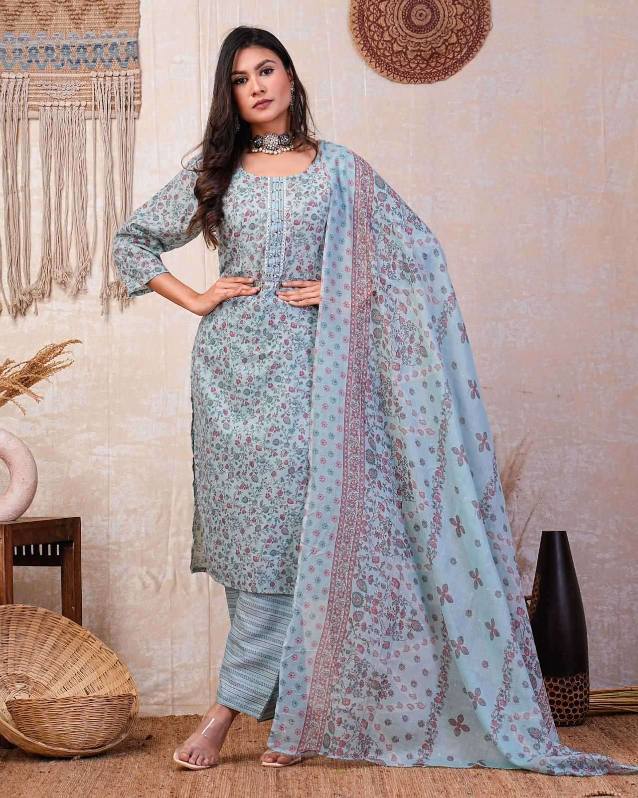 heritage cotton handwork cotton printed readymaade suit