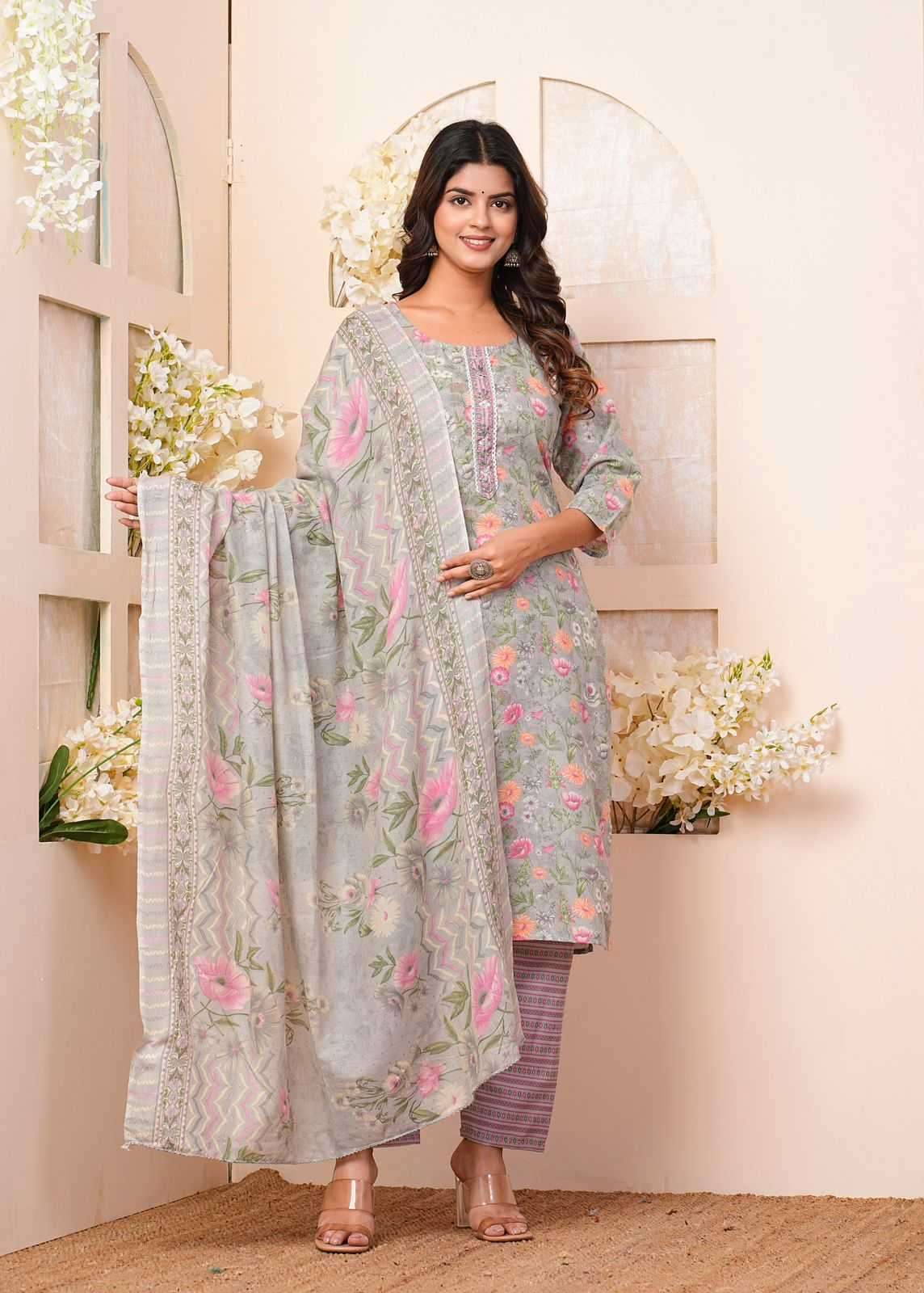 heritage cotton handwork cotton printed readymaade suit