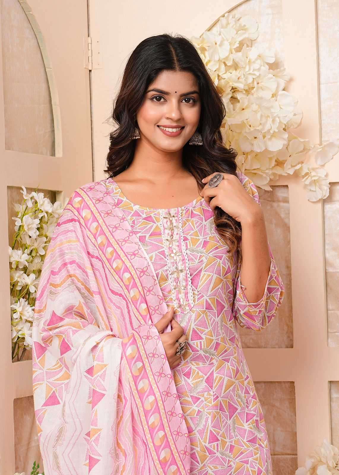 heritage cotton handwork cotton printed readymaade suit