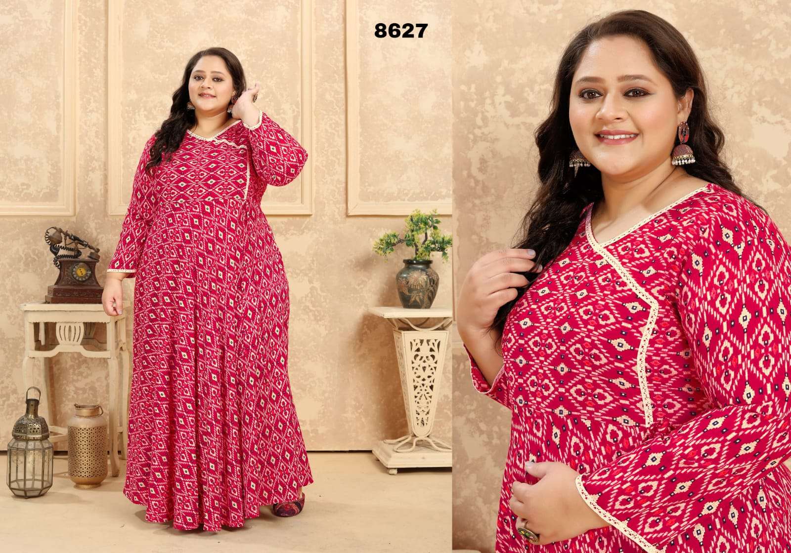 Plus Size Vol-2 Premium Riyon export quality Long  Kurti