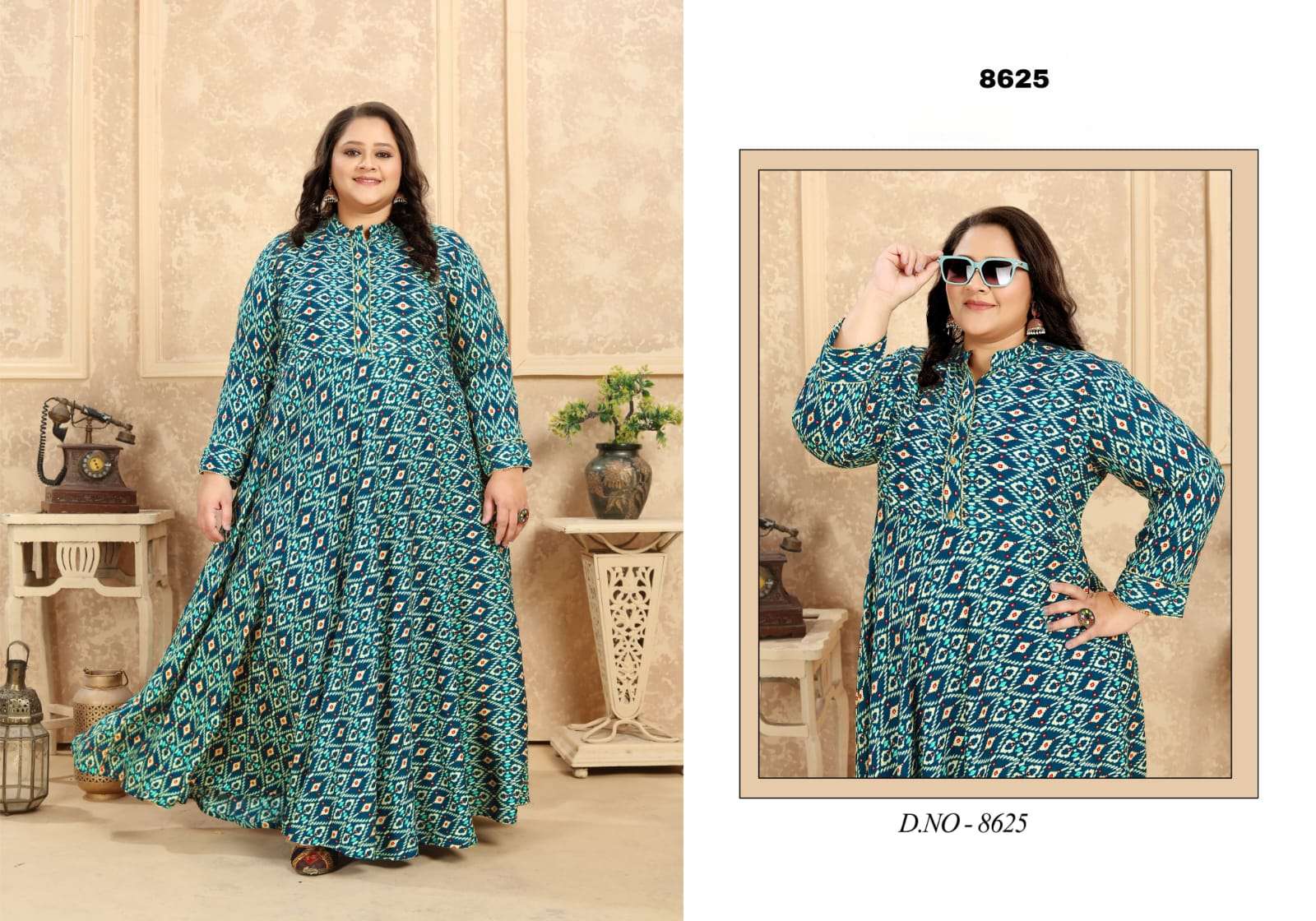 Plus Size Vol-2 Premium Riyon export quality Long  Kurti