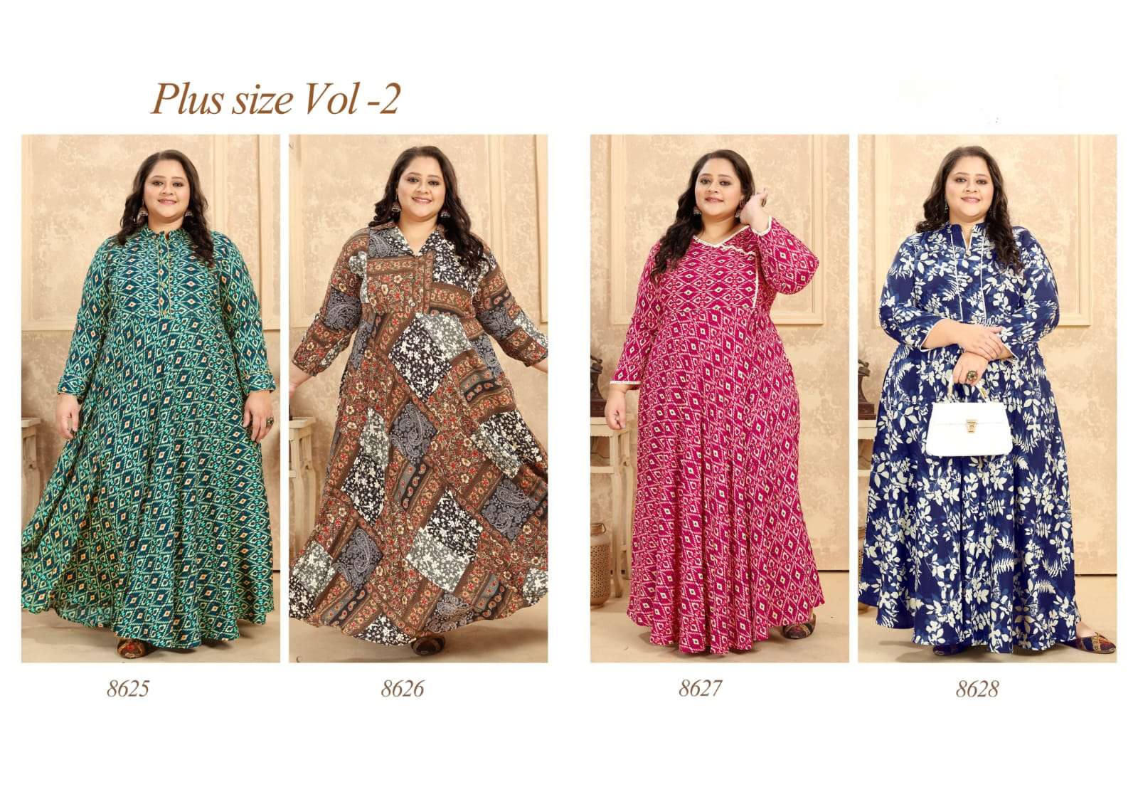Plus Size Vol-2 Premium Riyon export quality Long  Kurti