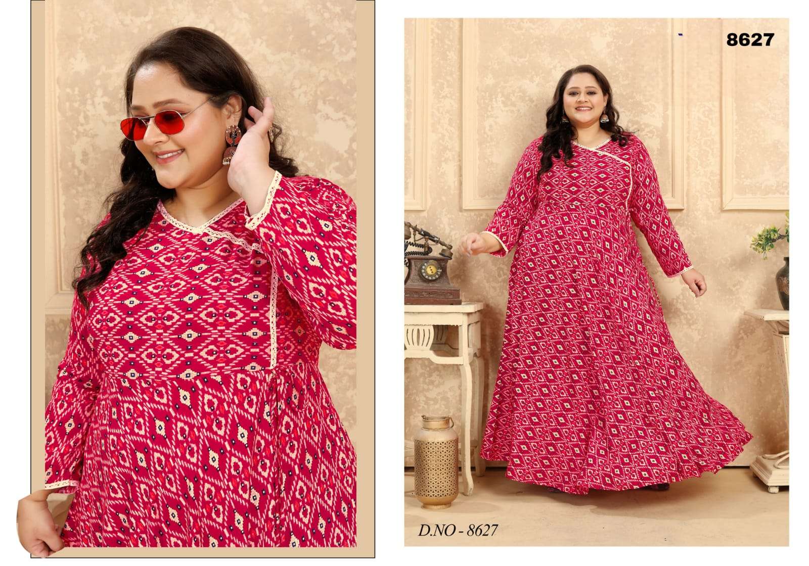 Plus Size Vol-2 Premium Riyon export quality Long  Kurti