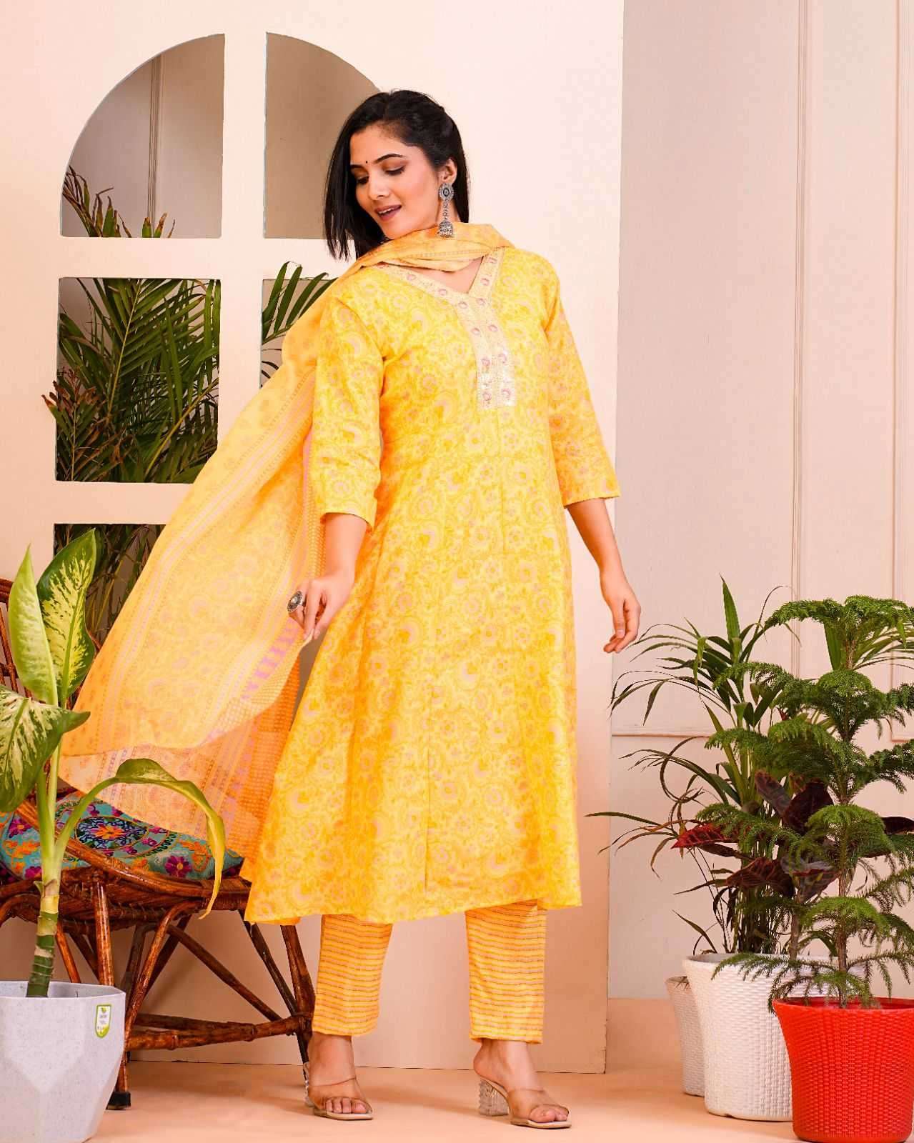 pr heritage anarkali 3pcs set work readymade combo set