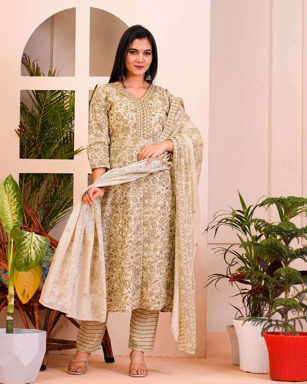 pr heritage anarkali 3pcs set work readymade combo set