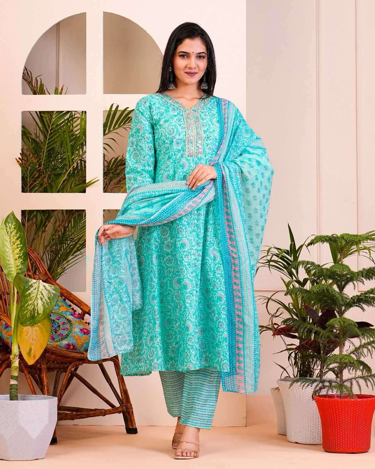 pr heritage anarkali 3pcs set work readymade combo set