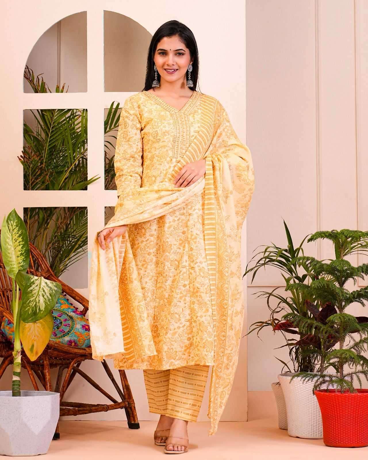 pr heritage anarkali 3pcs set work readymade combo set