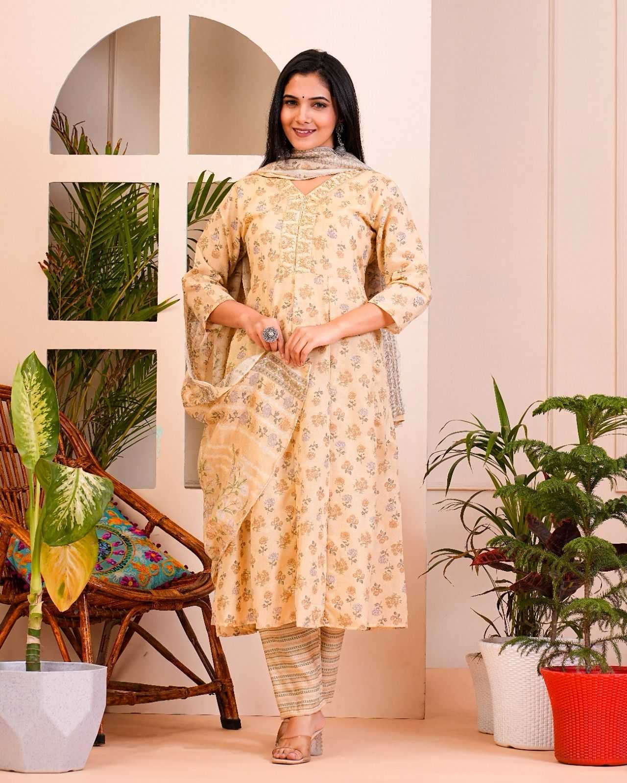 pr heritage anarkali 3pcs set work readymade combo set