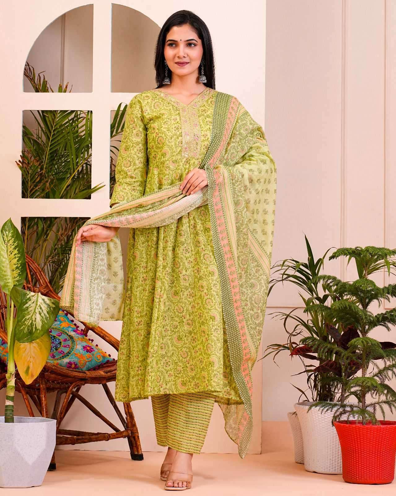 pr heritage anarkali 3pcs set work readymade combo set
