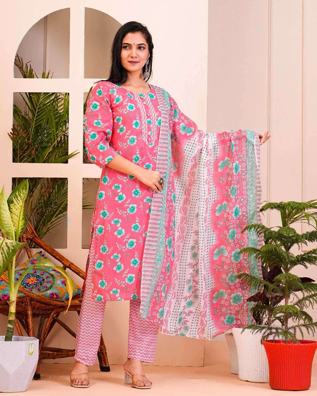 pr heritage cotton 3pc fullstitch comfy wear salwar kameez combo set