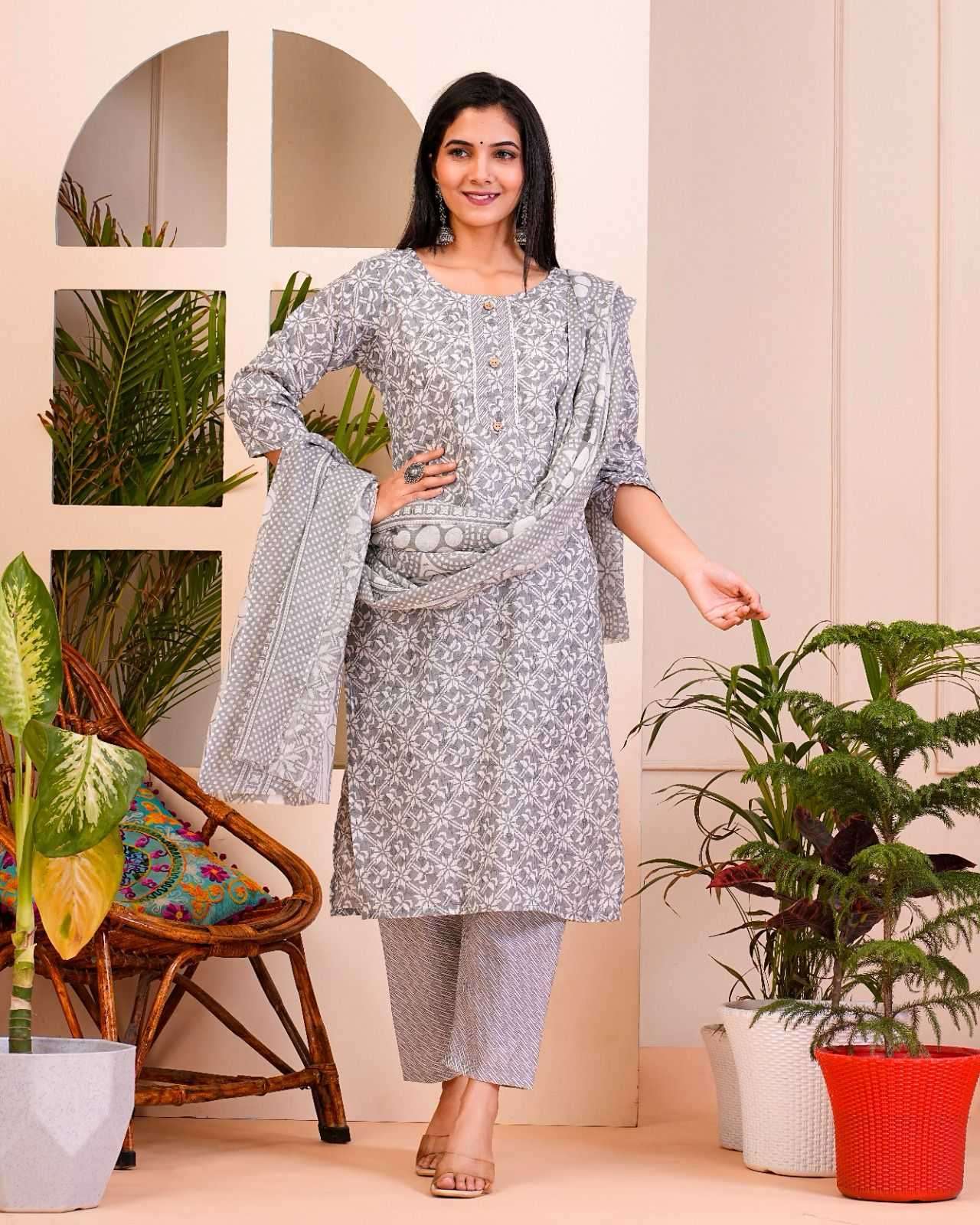pr heritage cotton 3pc fullstitch comfy wear salwar kameez combo set