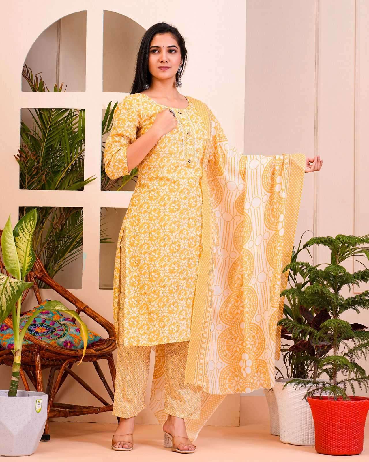 pr heritage cotton 3pc fullstitch comfy wear salwar kameez combo set