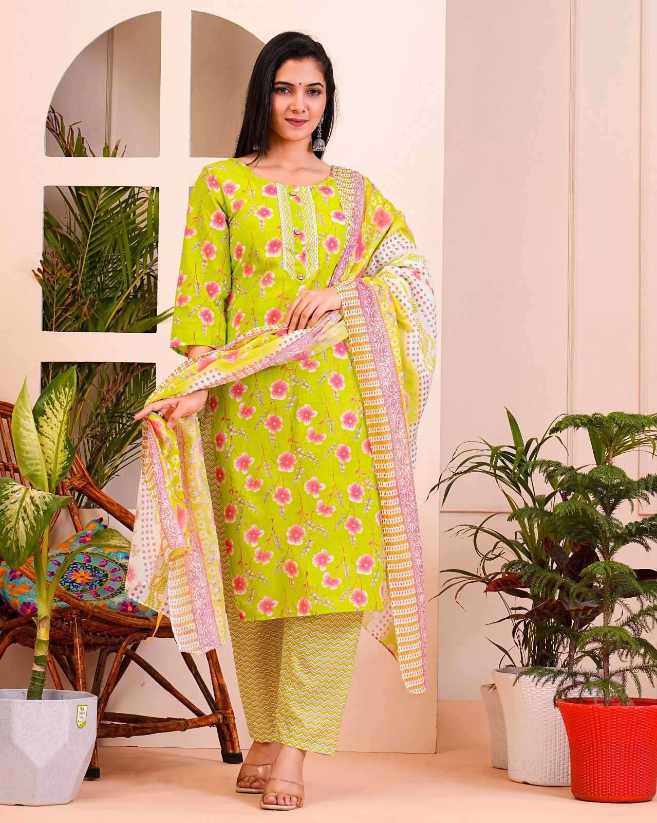pr heritage cotton 3pc fullstitch comfy wear salwar kameez combo set
