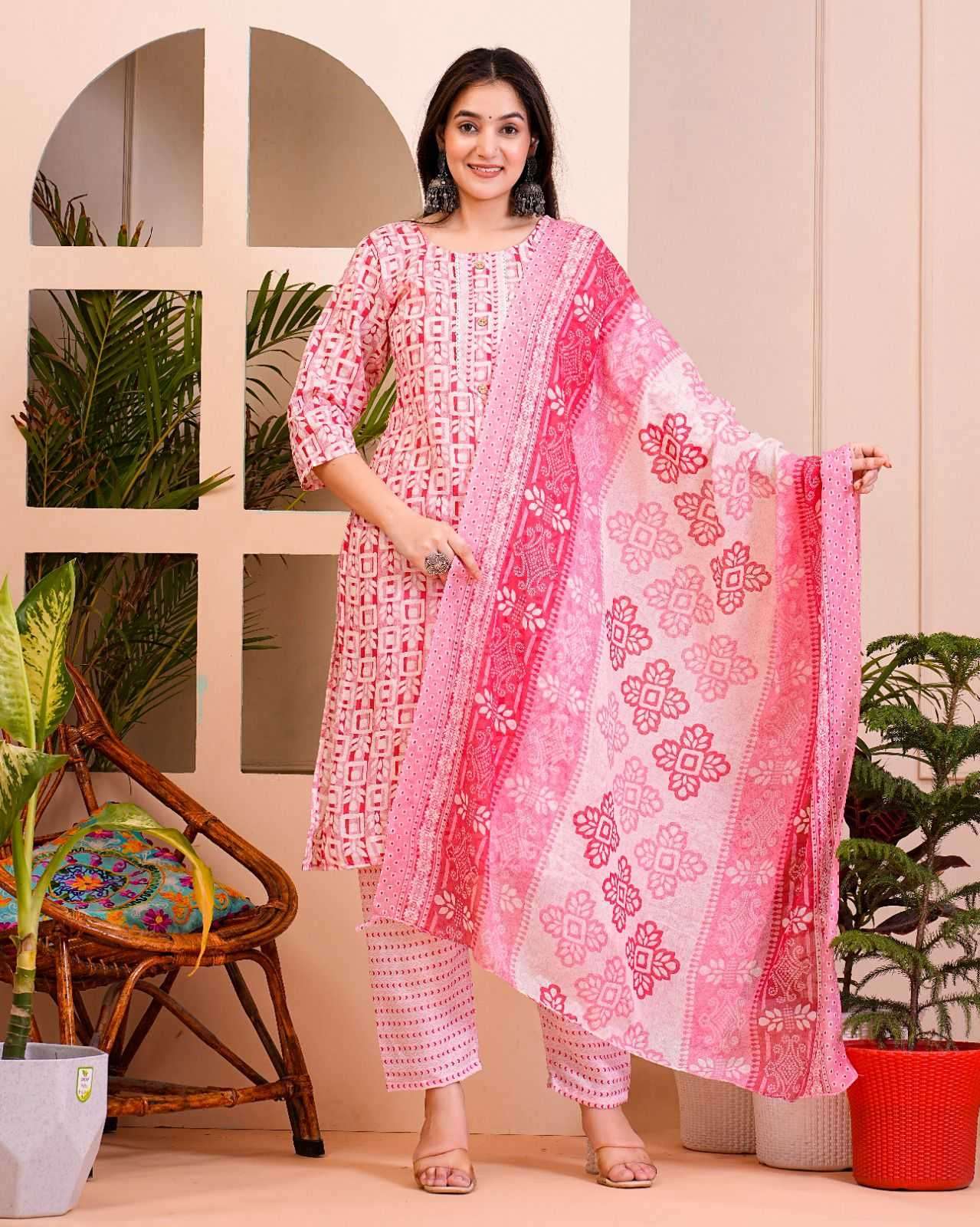 pr heritage cotton 3pc fullstitch comfy wear salwar kameez combo set