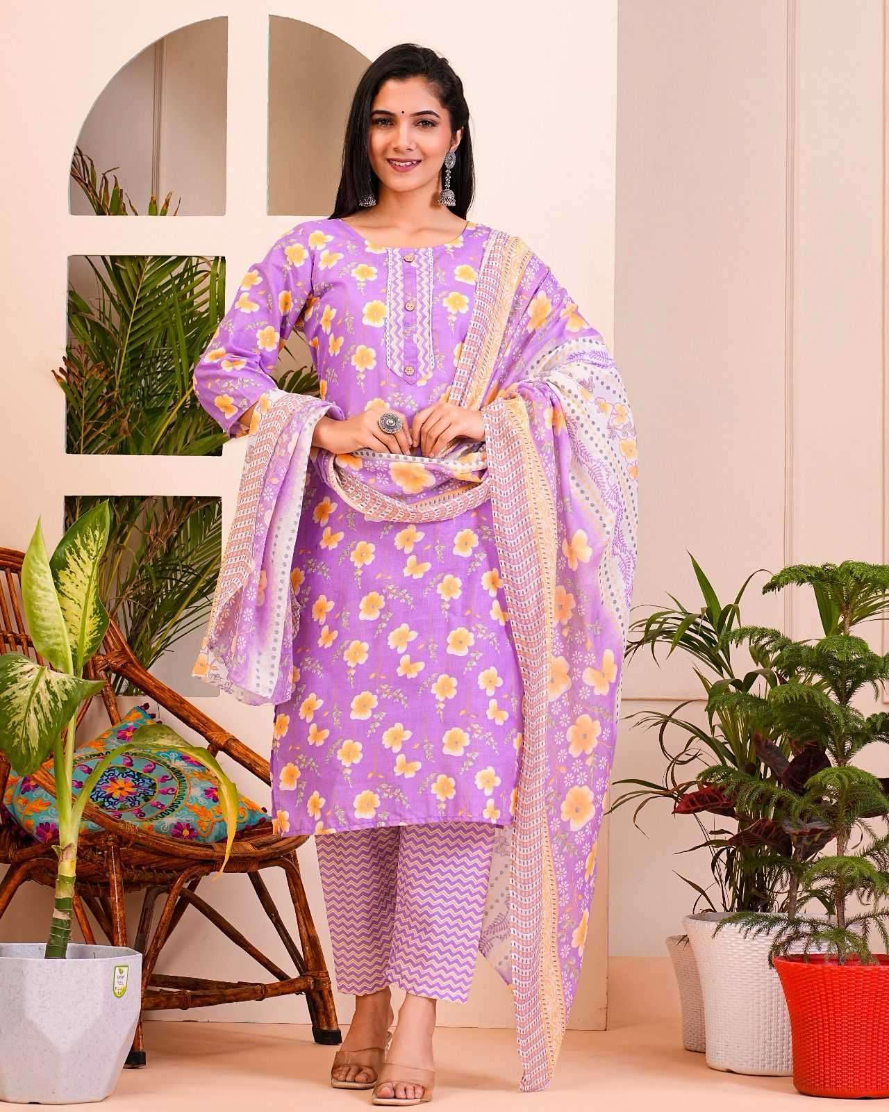 pr heritage cotton 3pc fullstitch comfy wear salwar kameez combo set