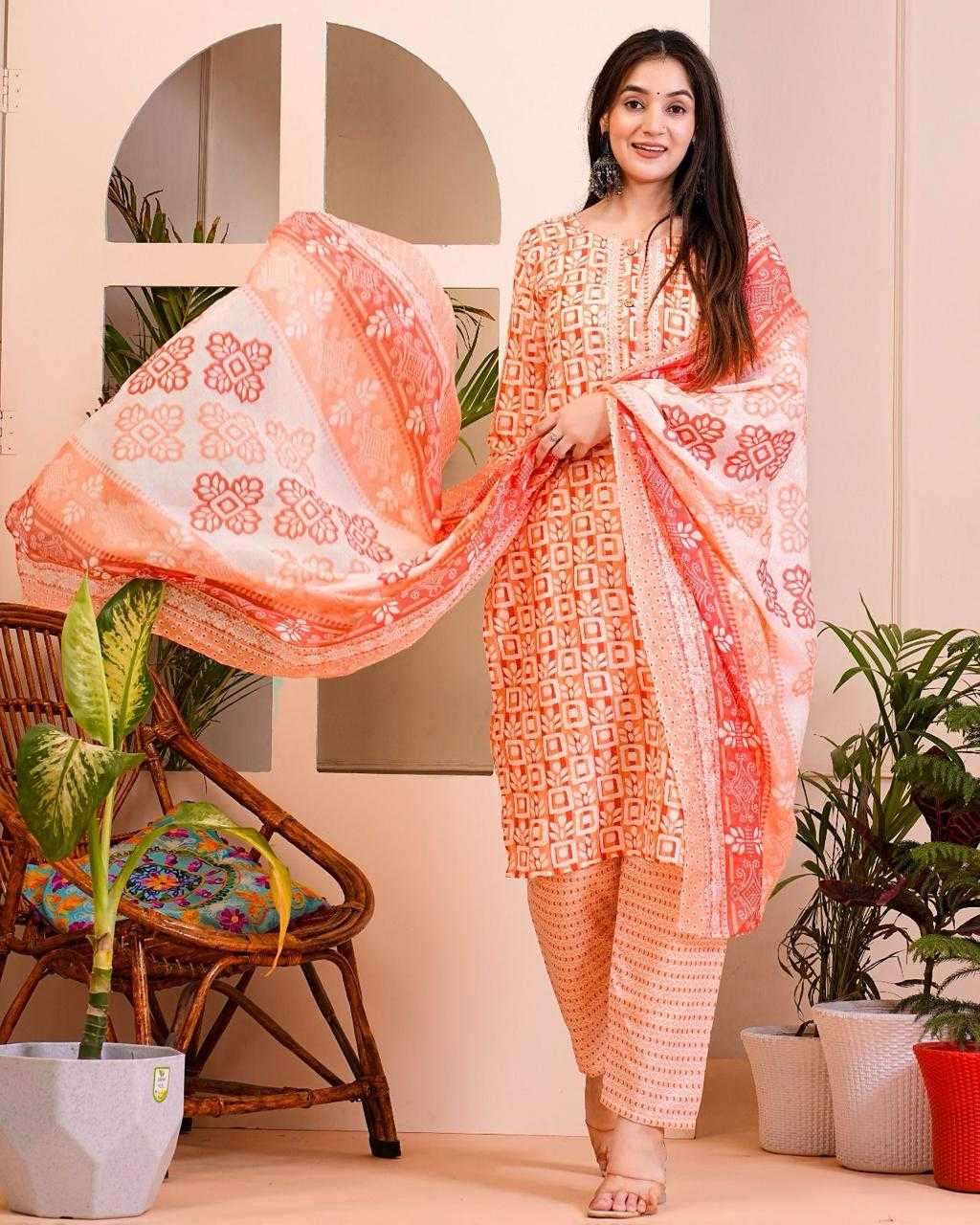 pr heritage cotton 3pc fullstitch comfy wear salwar kameez combo set