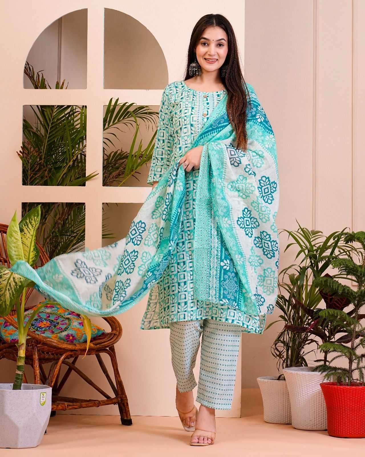 pr heritage cotton 3pc fullstitch comfy wear salwar kameez combo set
