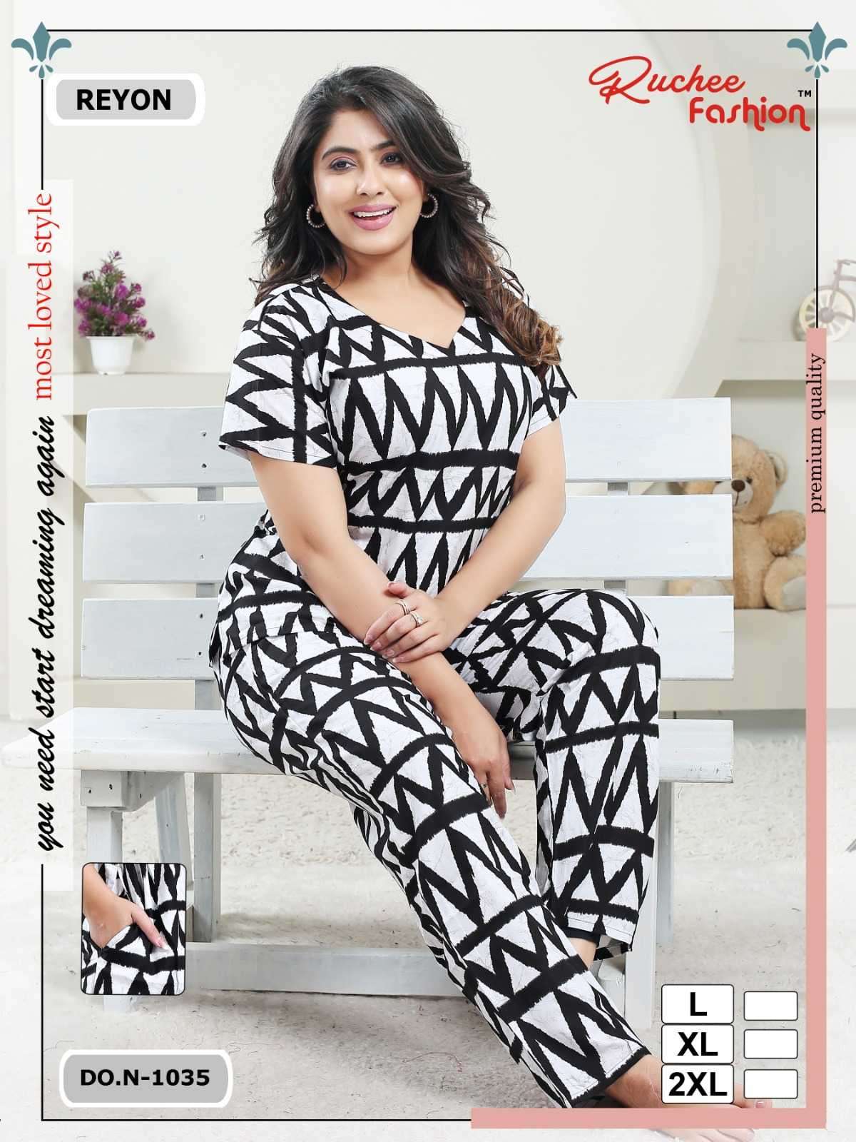 ruchee rayon cord set have 1035 daily wear raedymade night suit 